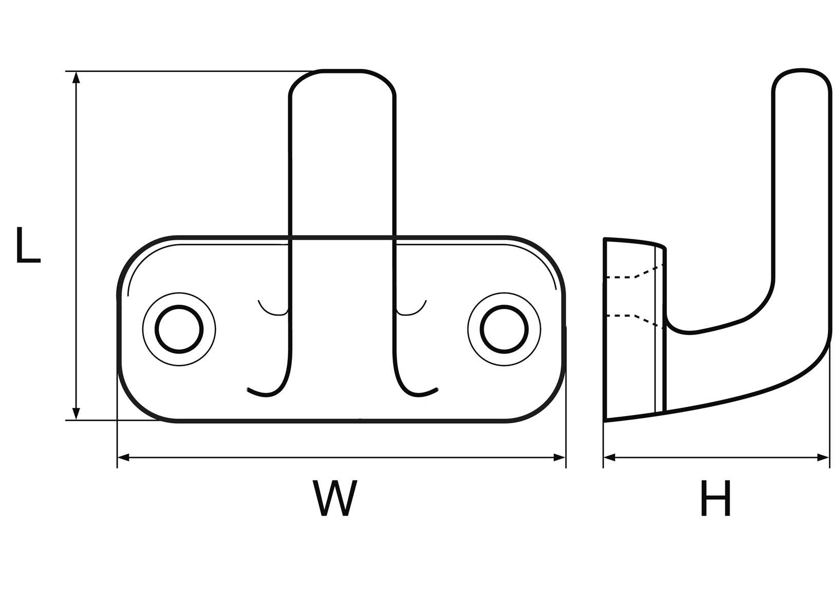 Nylon White Horizontal Hook 32x25mm-img0332210_1.jpg
