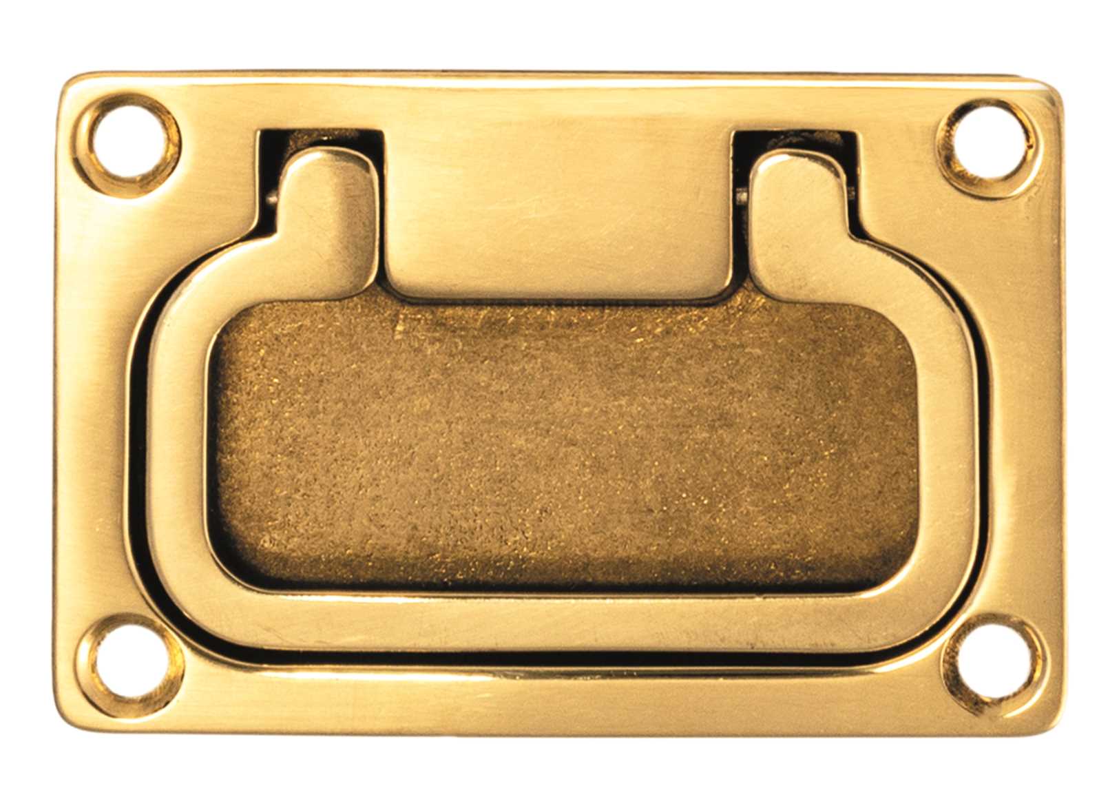 Image Maniglia a Incasso 74x50mm in Ottone Lucido