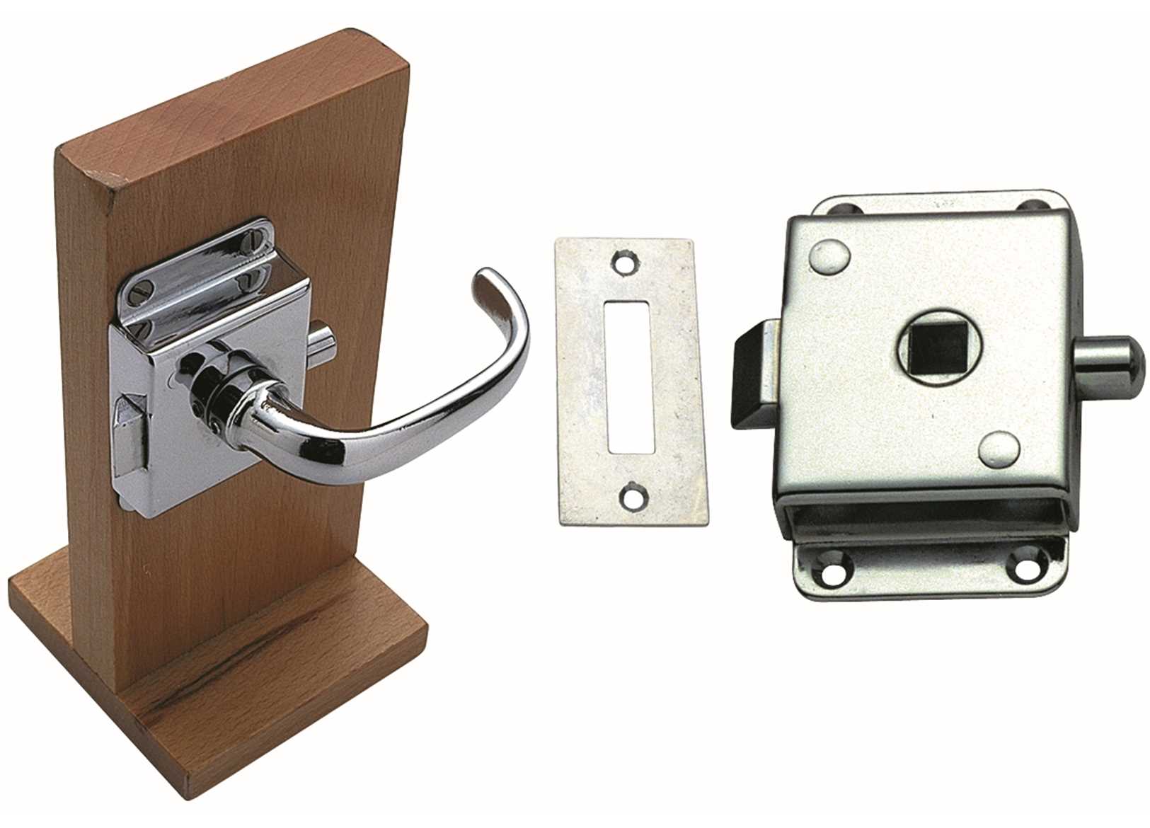 Image Lock with Flat Strike and Inner Dead-bolt 3656A in Chromed Brass