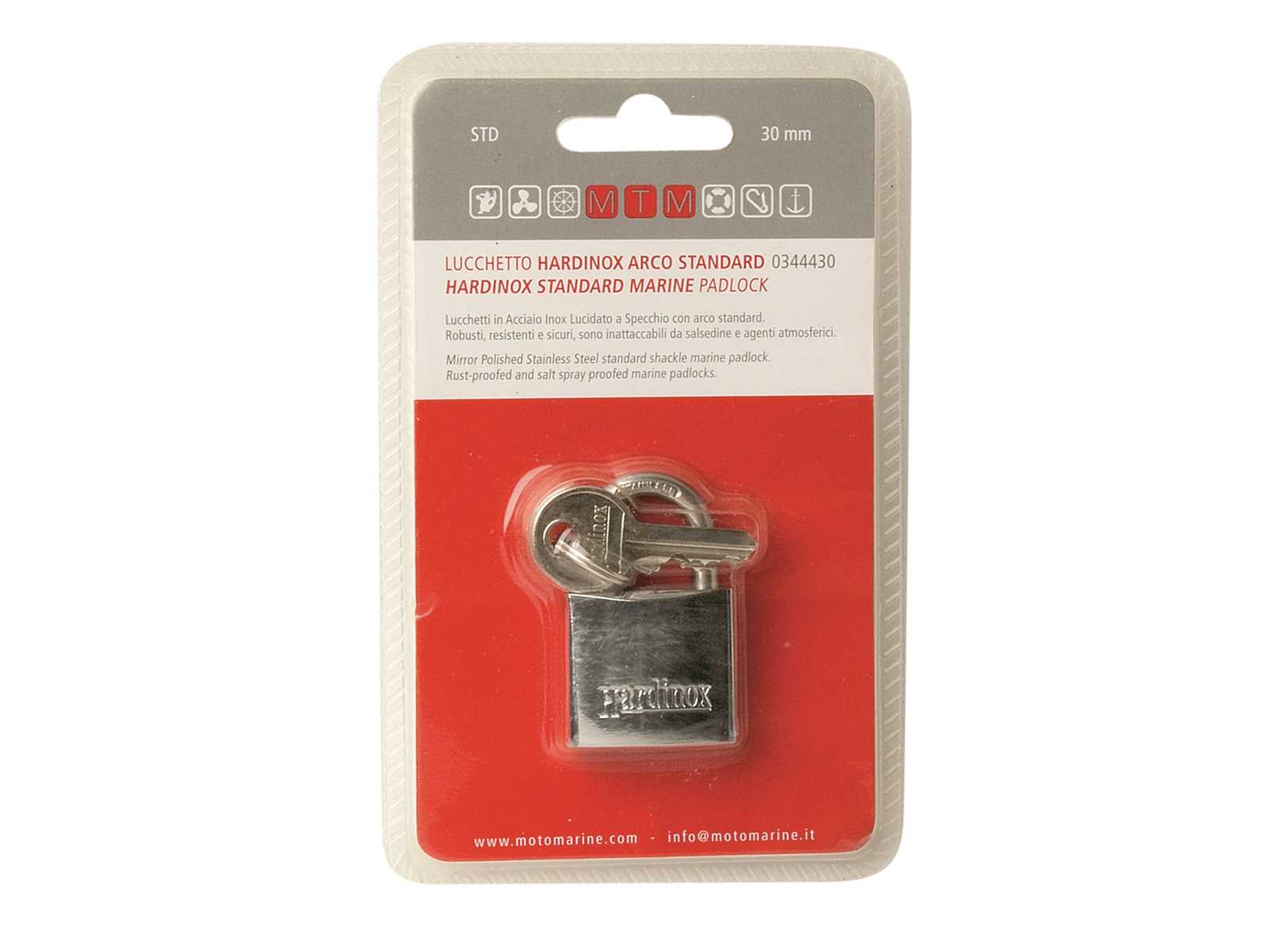Image Hardinox Stainless Steel Padlock 30mm Standard Shackle