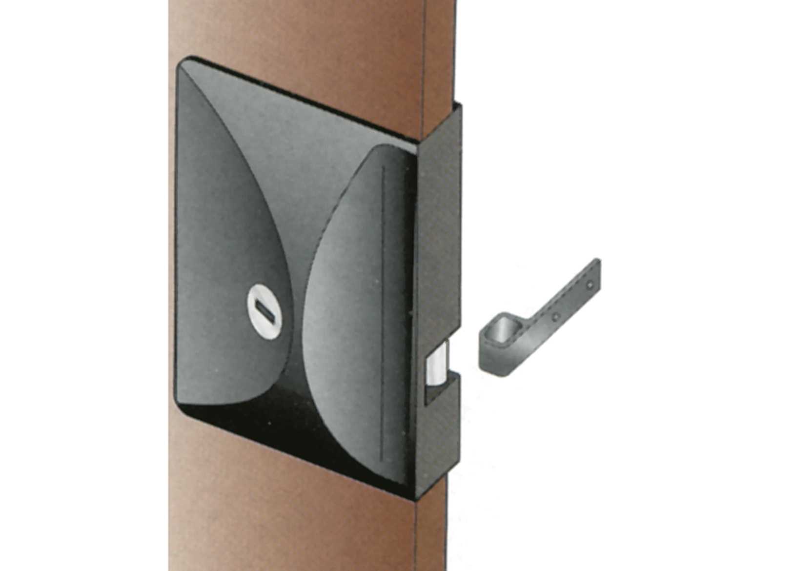 Serratura Mobella Nera Hs per Porte a Scorrimento Orizzontale-img0344520_1.jpg