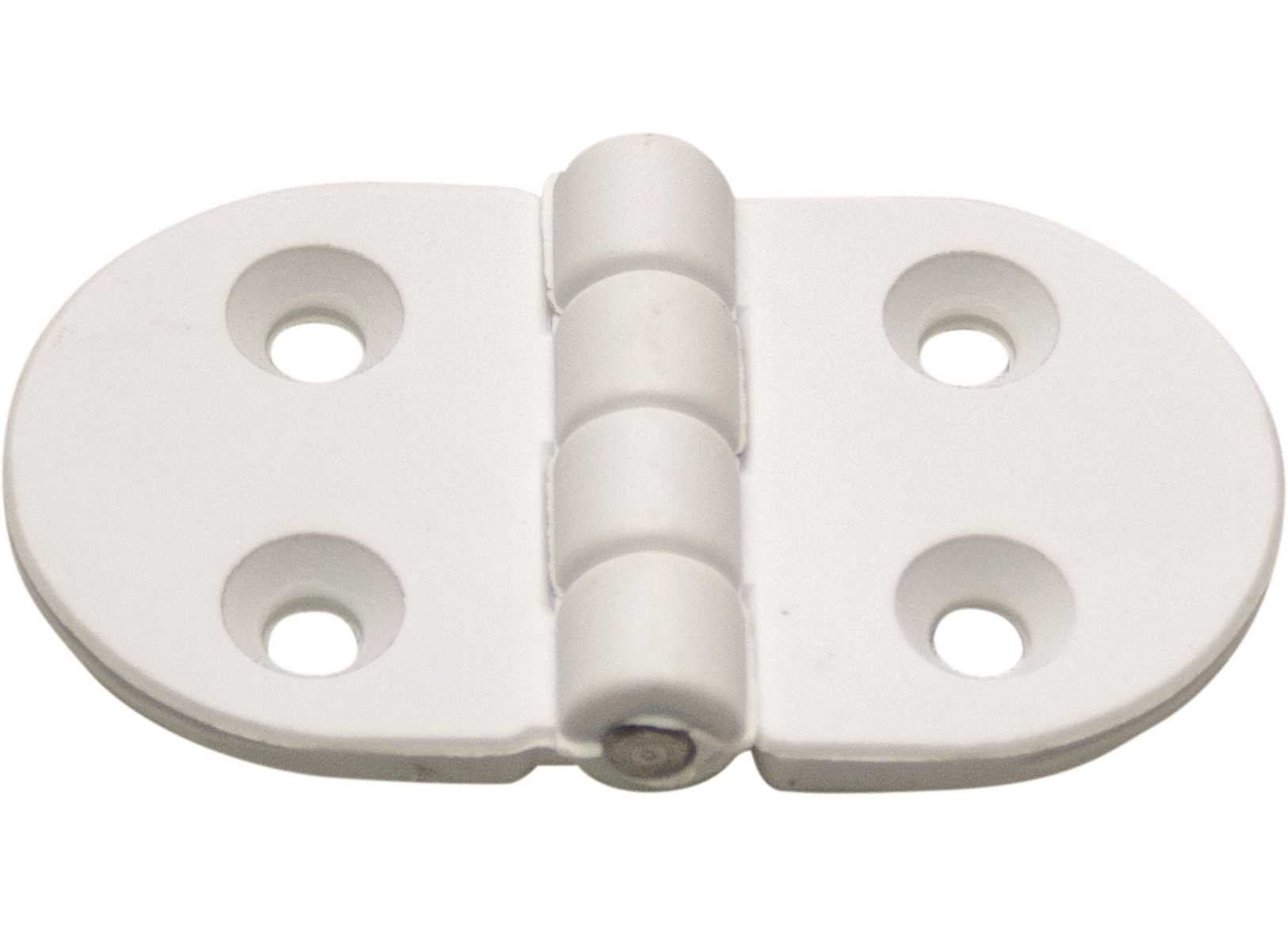 Image Cerniera Wing Ovale 40x70mm in Plastica Bianca