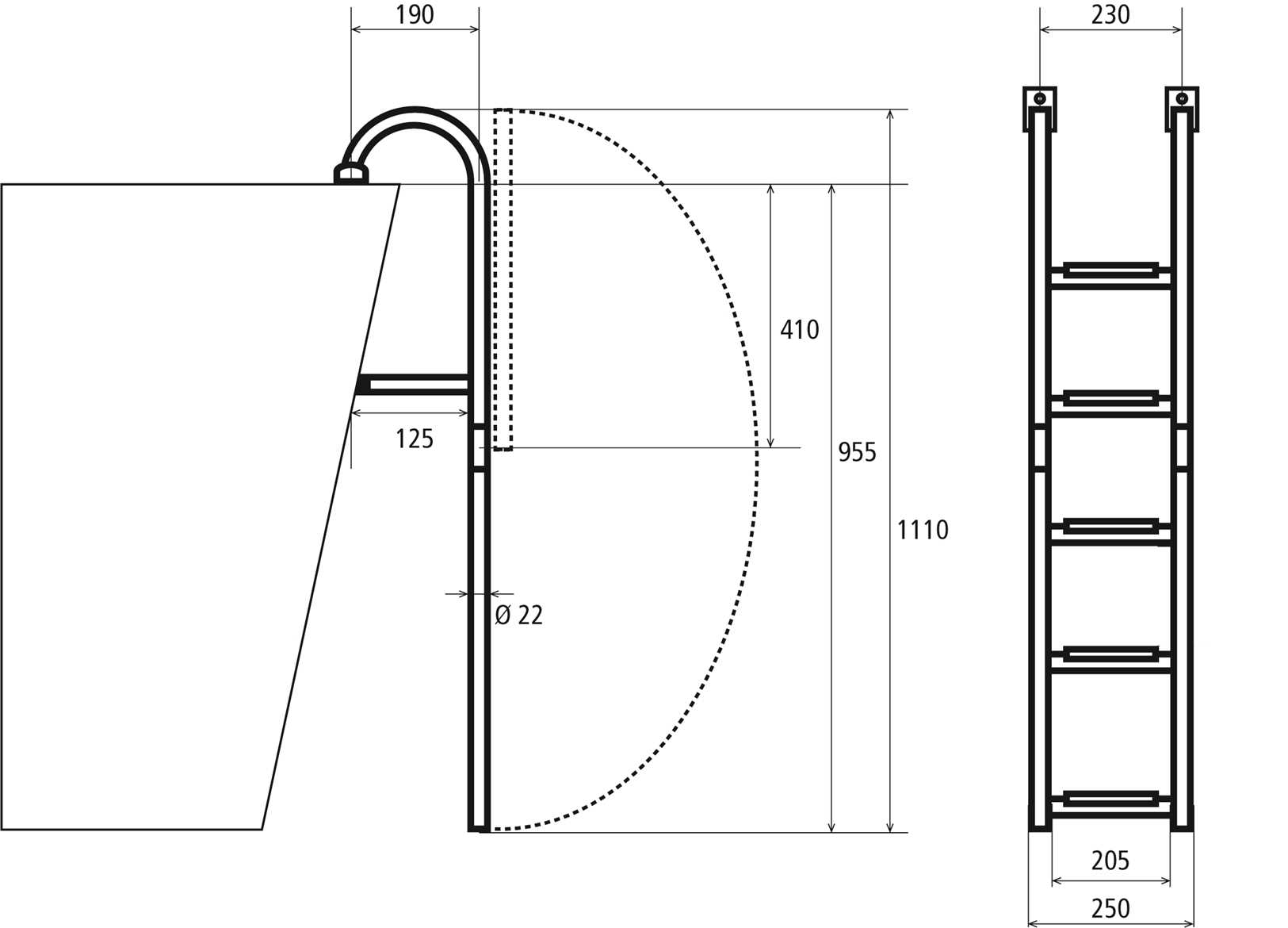 Folding Ladder 5 Steps with Handrail Stainless Steel 316 and Wood-img0505005_3.jpg