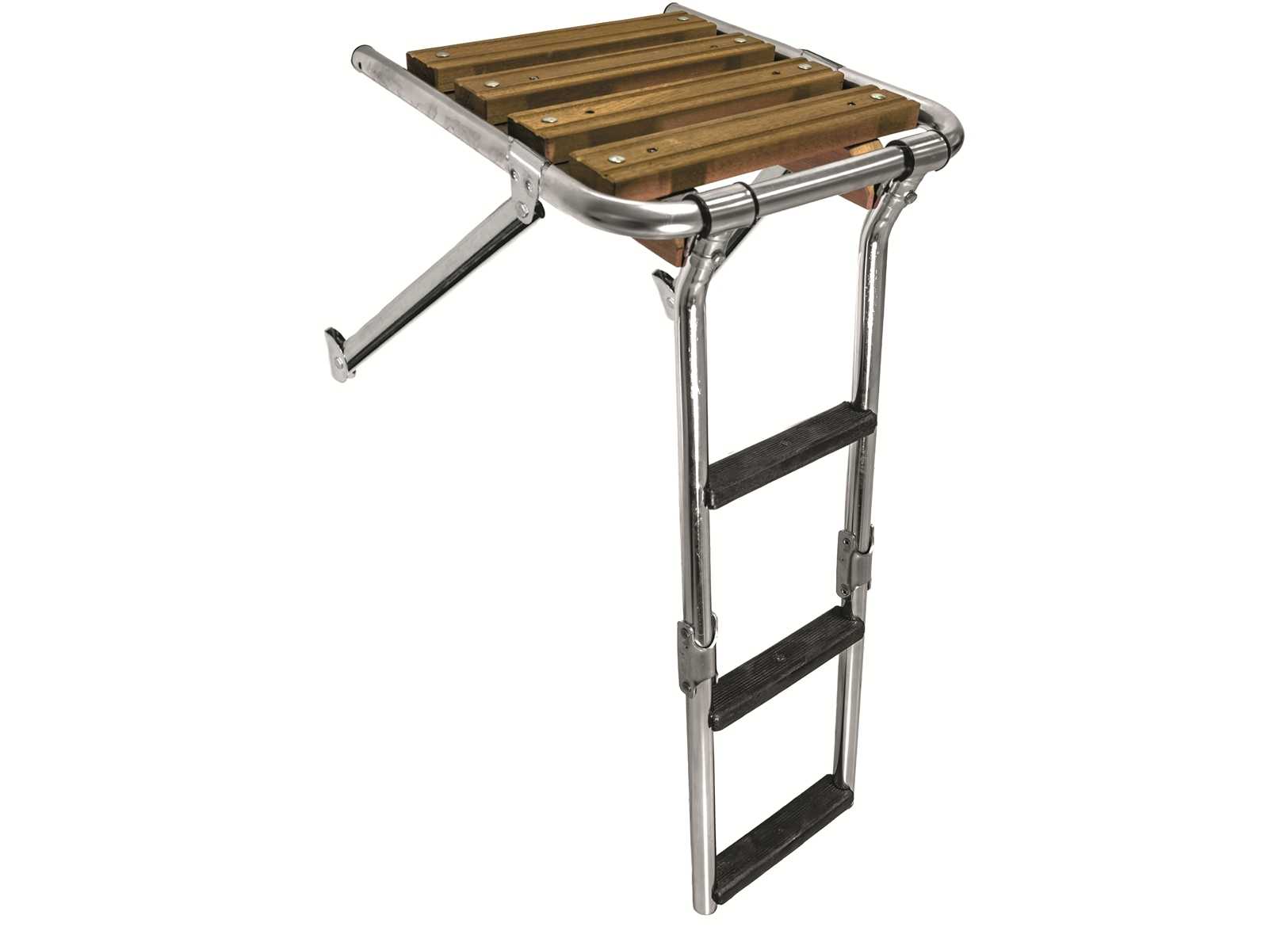 Image Minox L Swim Platform with Ladder 3 Steps Stainless Steel and Wood