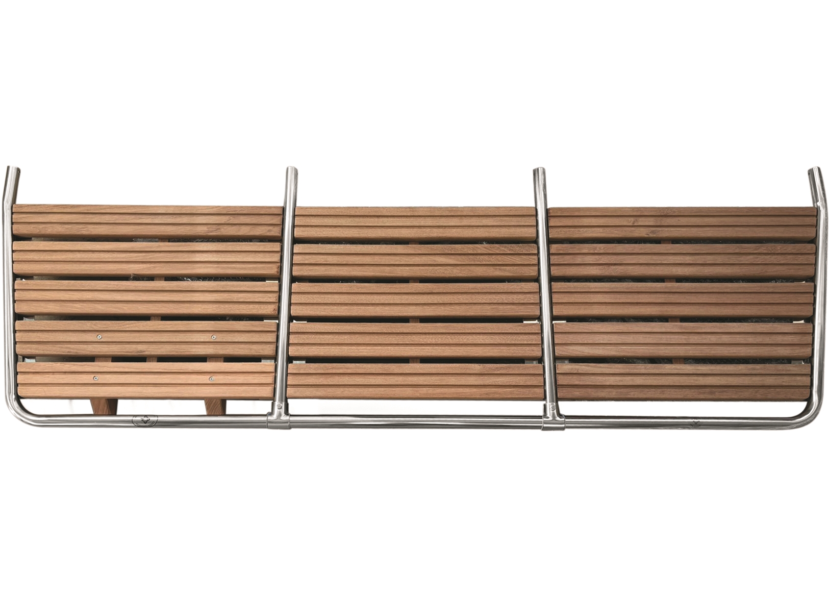 Image Plancia di Poppa Large 200x55cm Acciaio Inox e Doghe in Legno