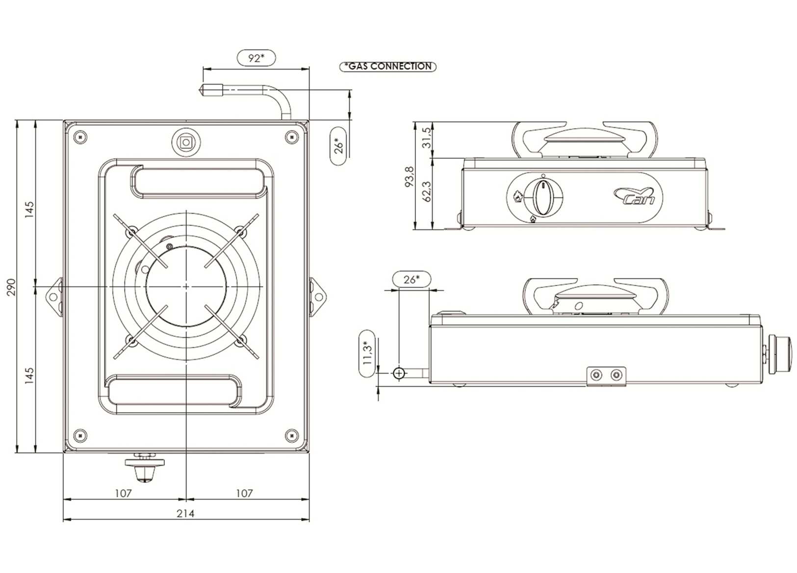 Fornello a Gas 1 Fuoco Can Hotty Inox 18/8-img1504040_7.jpg
