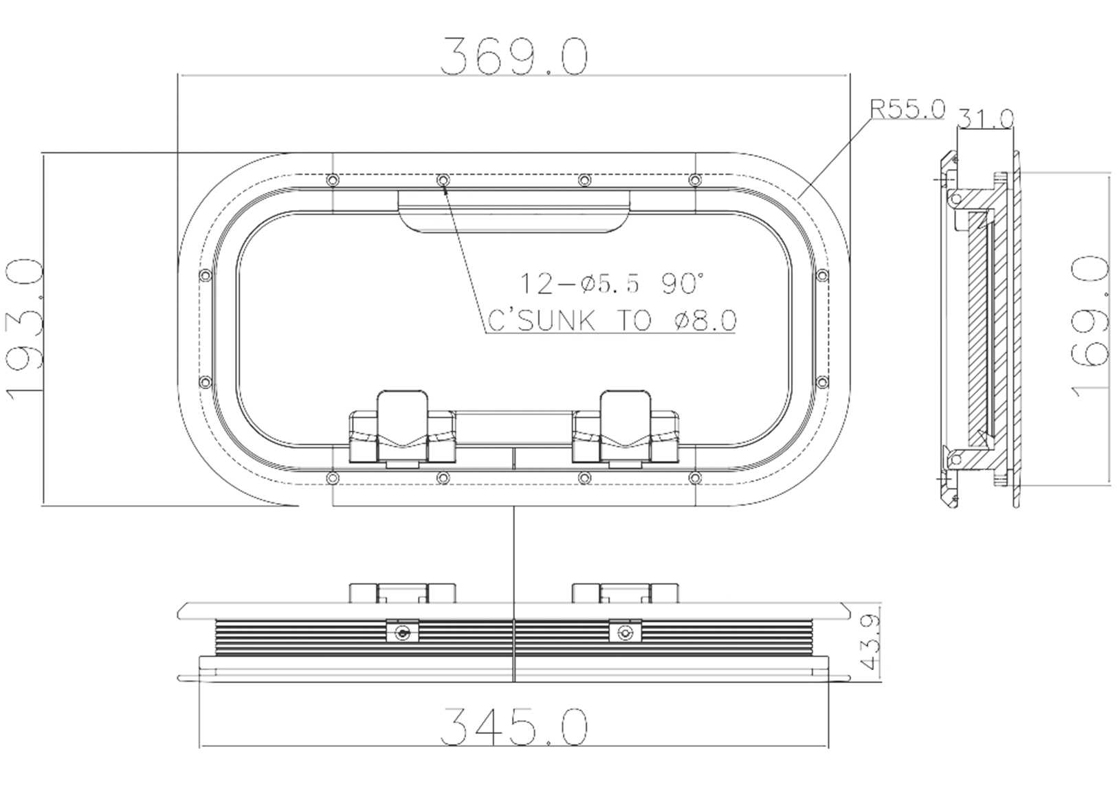 Rectangular Portlight G-type 369x193 Mm Aluminum-img1620001_1.jpg