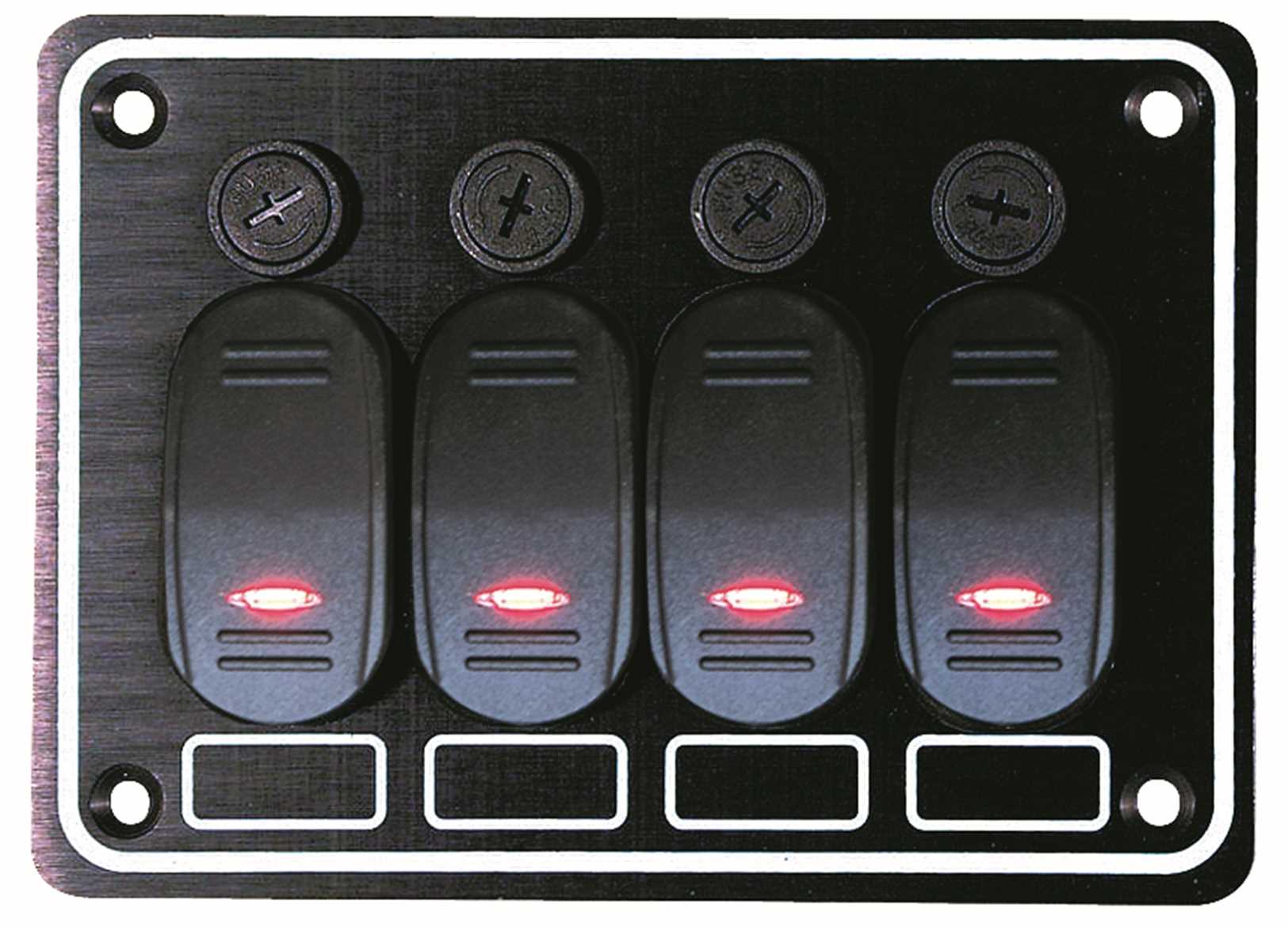 Image Pannello in Alluminio Con Interruttori Basculanti 4 Posizioni 135x95mm