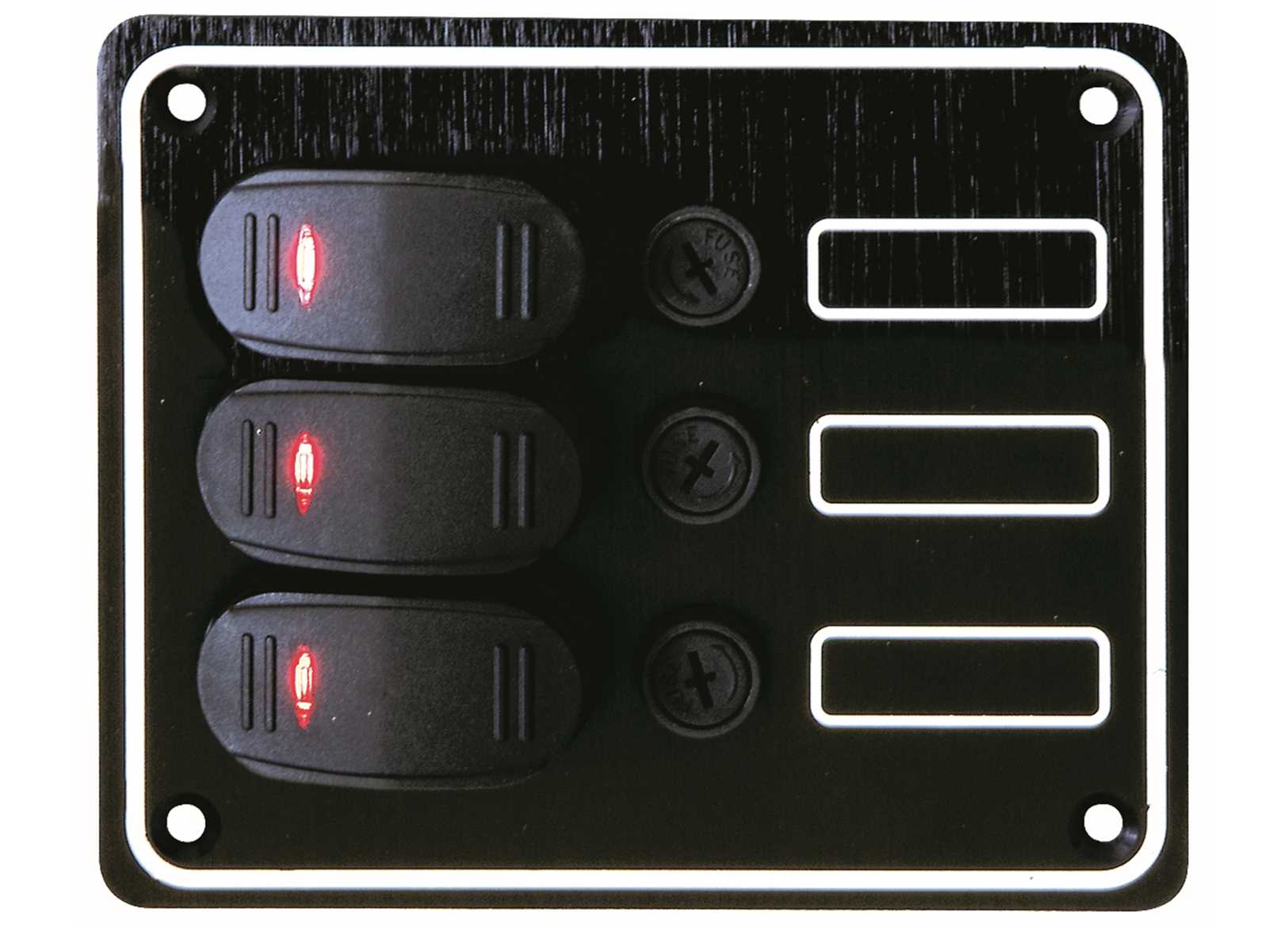 Image Pannello in Alluminio Con Interruttori Basculanti 3 Posizioni 135x95mm