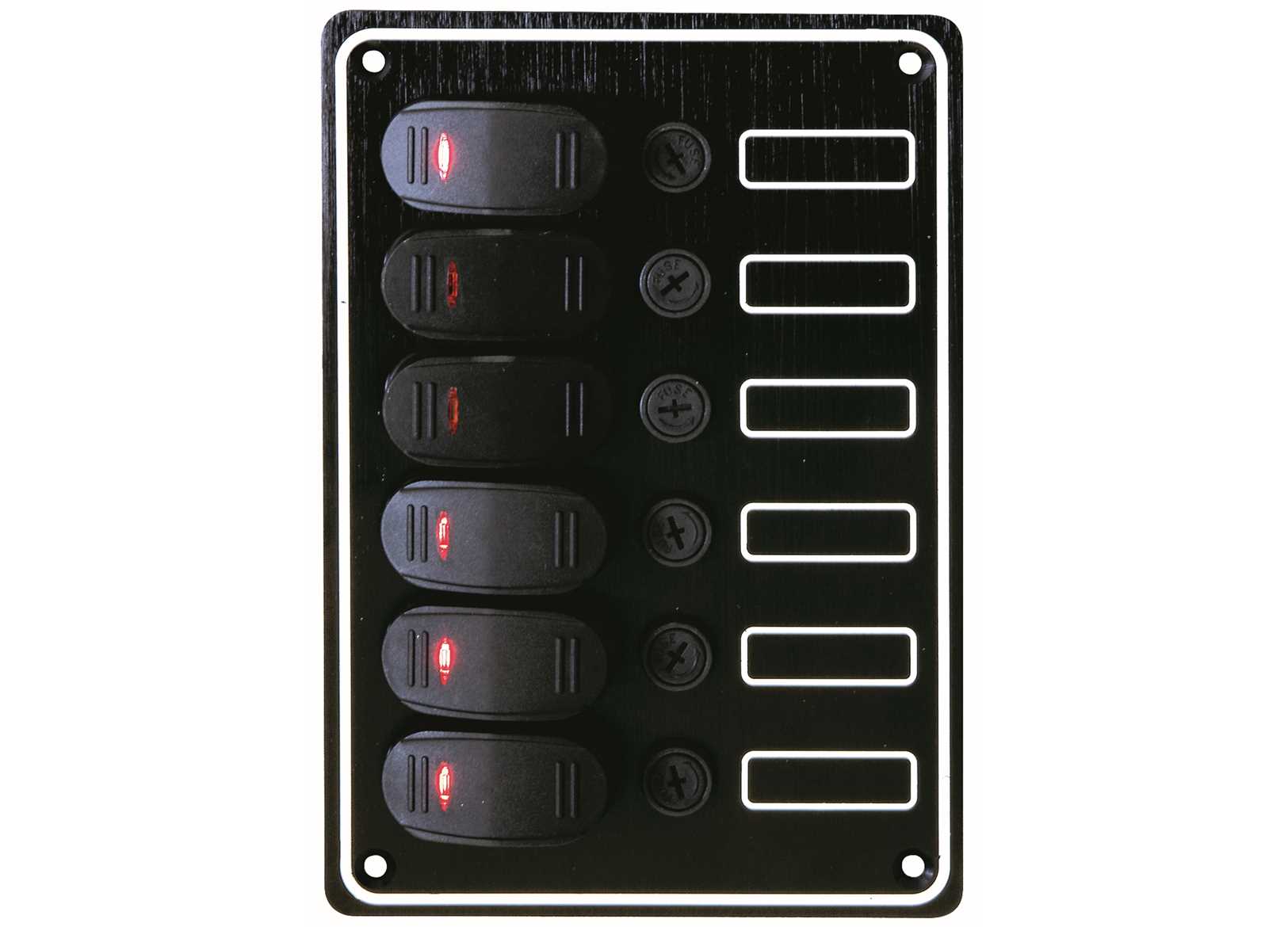 Image Pannello in Alluminio Con Interruttori Basculanti 6 Posizioni 135x15mm