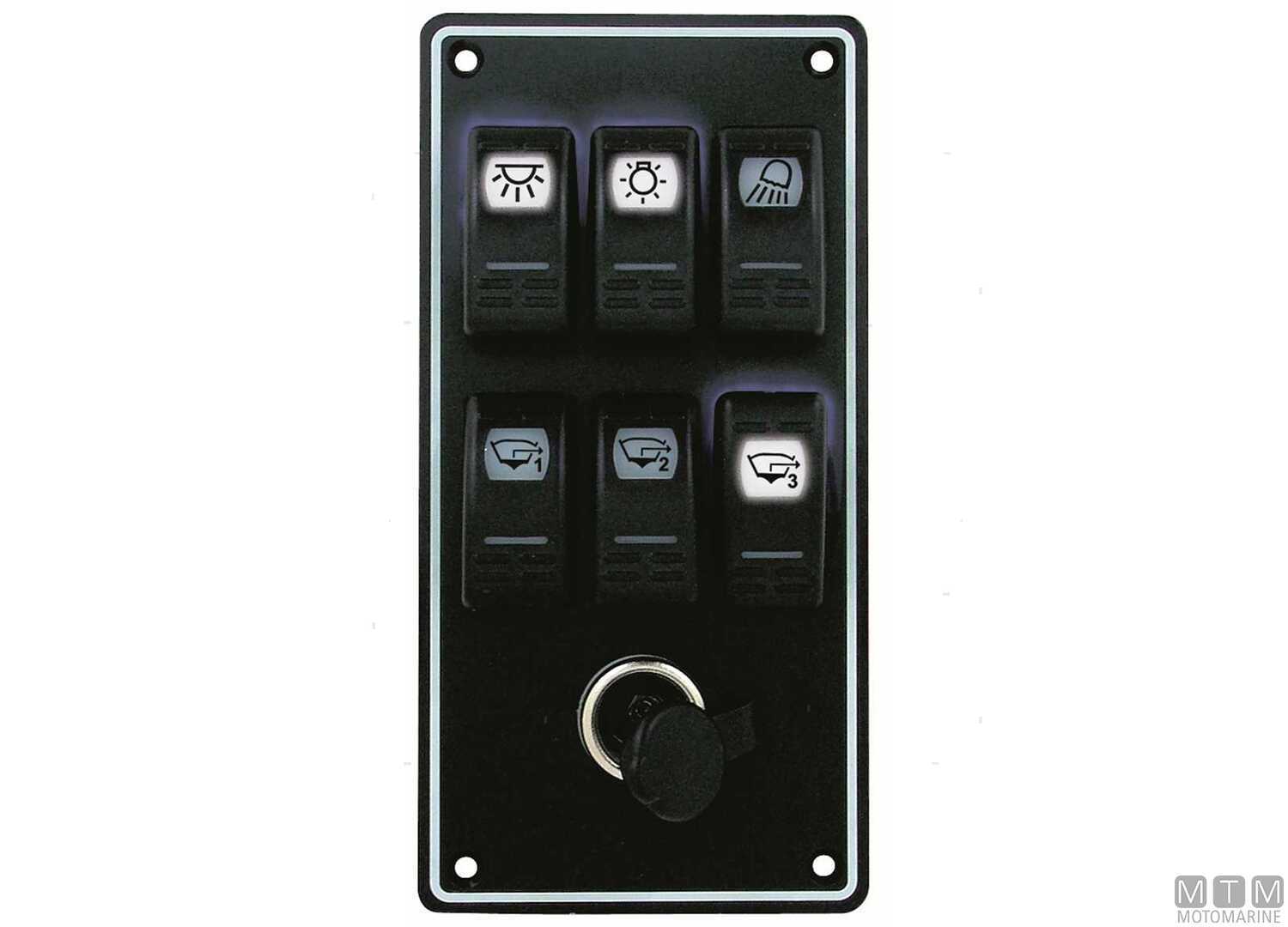 Image Pannello Con Interruttori Basculanti 6+1 Posizioni 205x102mm