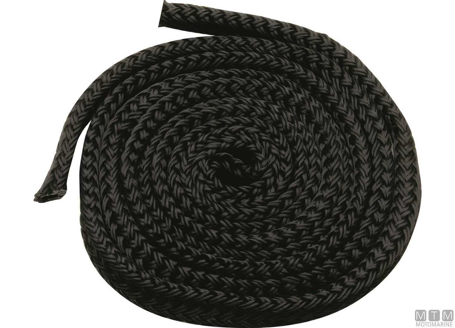 Image Black Polyester Flat Fender Line &Oslash;14mm 3m