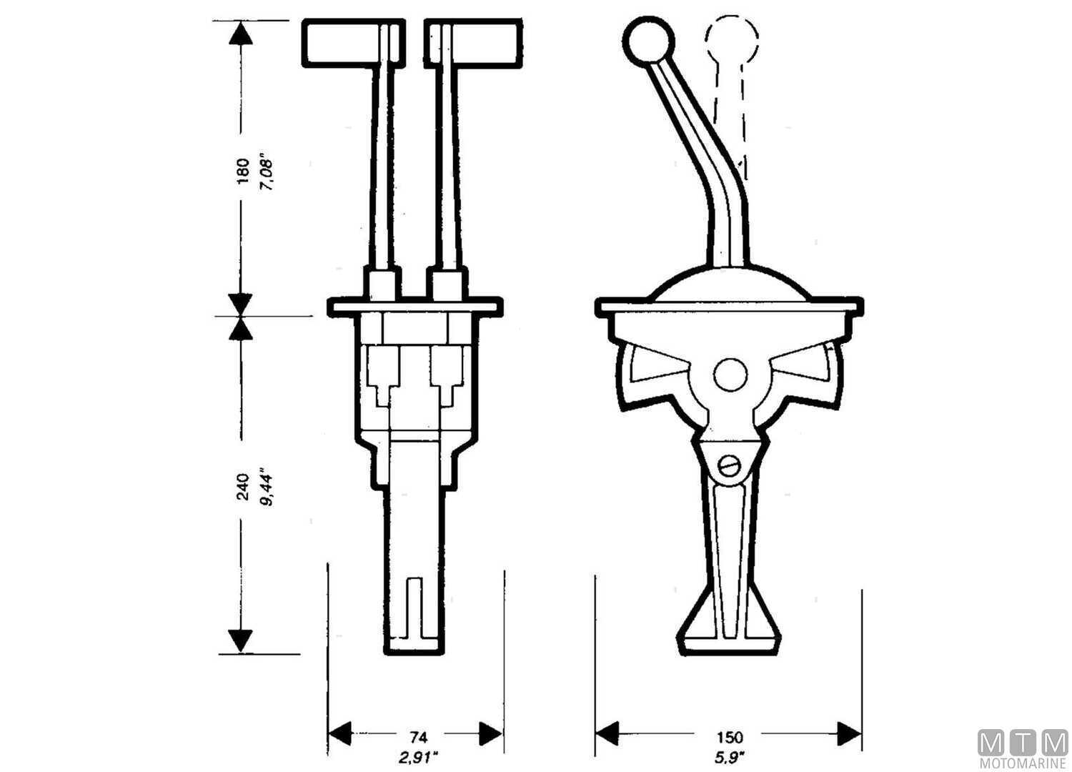 Ultraflex B58 Single Action Twin Lever Top Mount Control-img4605058_3.jpg