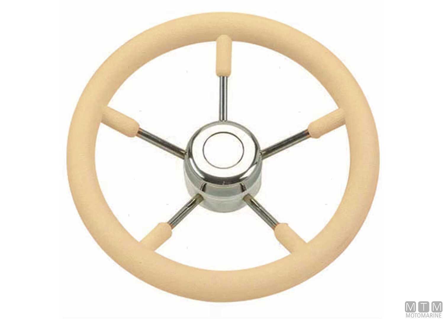 Image Stainless Steel Cream Polyurethane Steering Wheel &Oslash;350mm