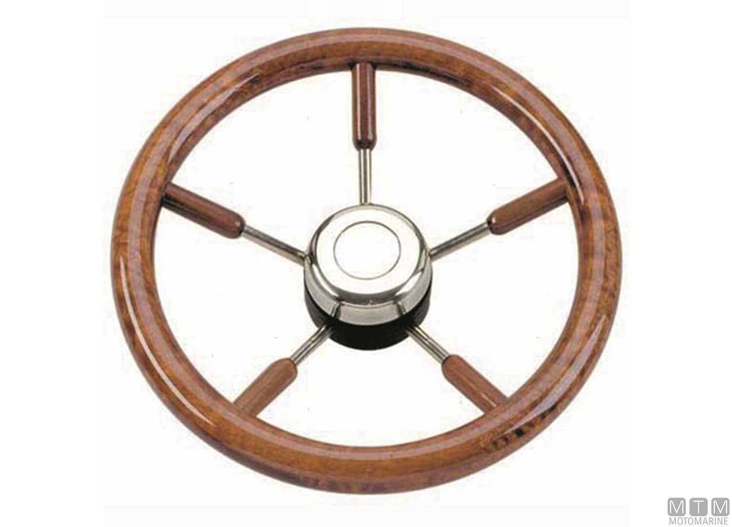 Image Stainless Steel Mahogany Steering Wheel &Oslash;400mm