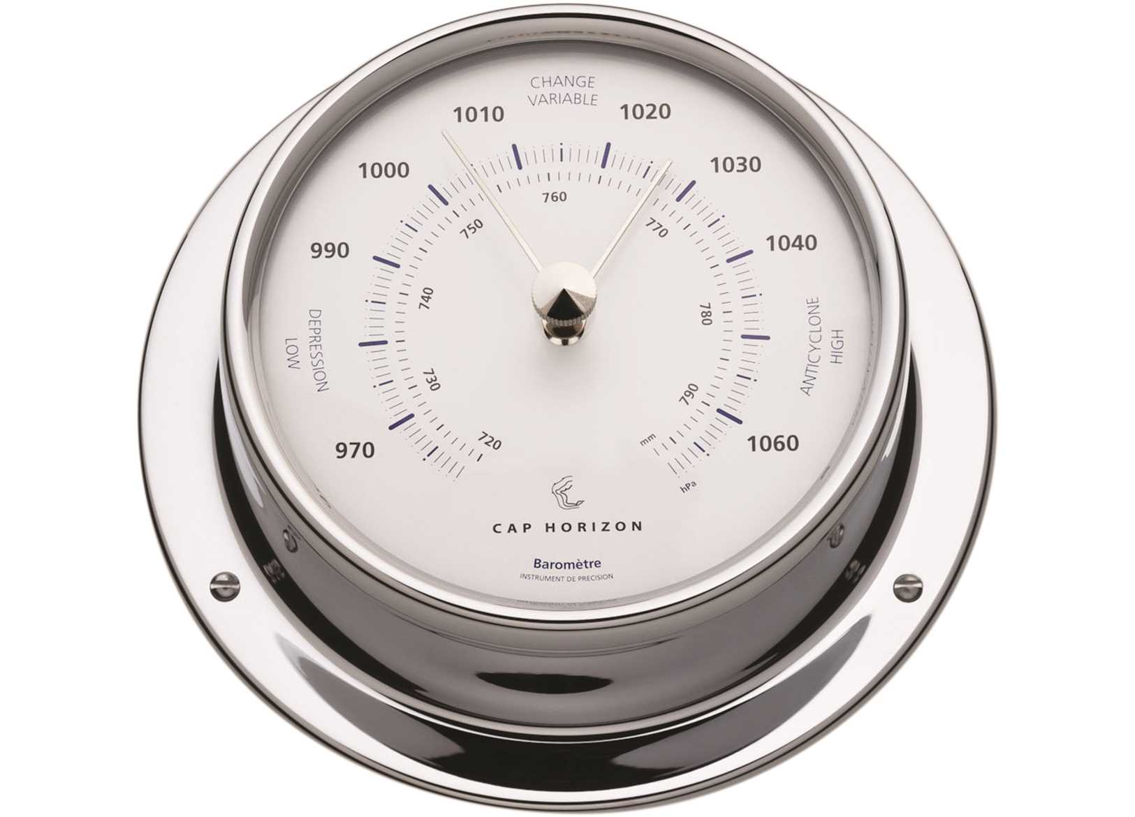 Image Barometro Cap Horizon &Oslash;120mm Cassa in Ottone Cromato