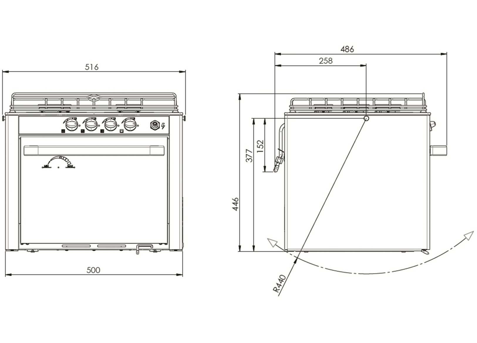 Gas Cooker 3 Burners Oven Can Stainless Steel 18/8-img1504073_3.jpg