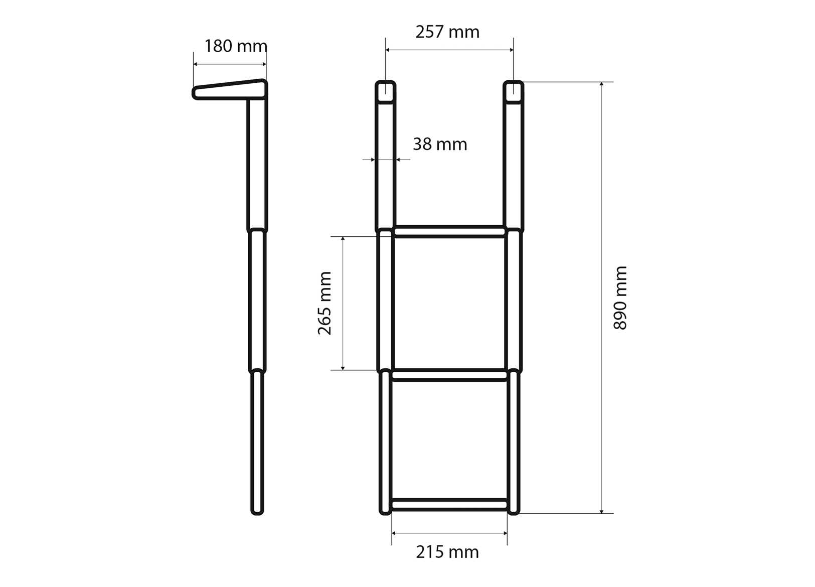 Slim over Platform Telescoping Ladder 3 Steps Stainless Steel 316-img0505433_2.jpg