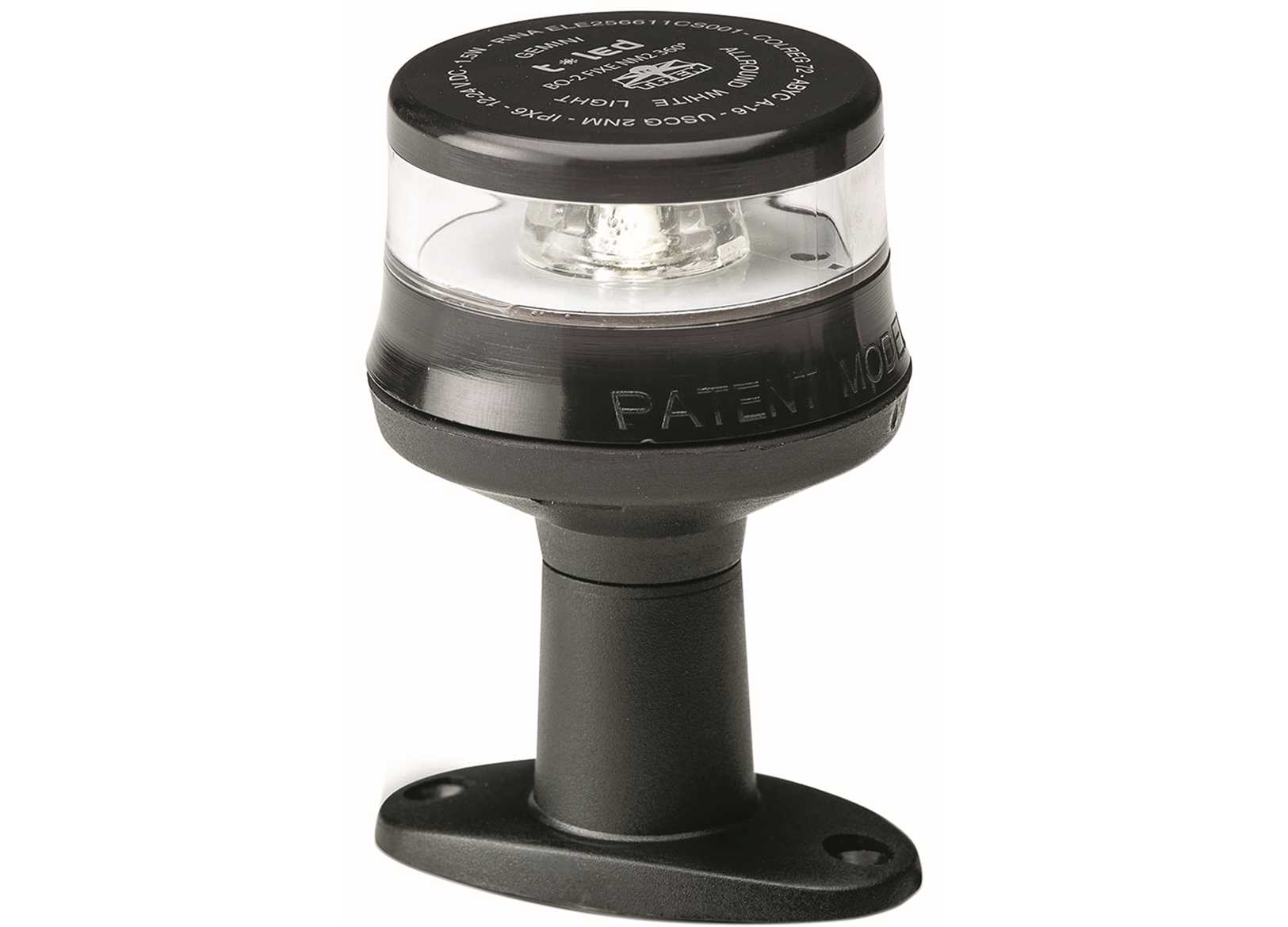 Image Led 360 White Navigation Light with Base Black Body h110mm