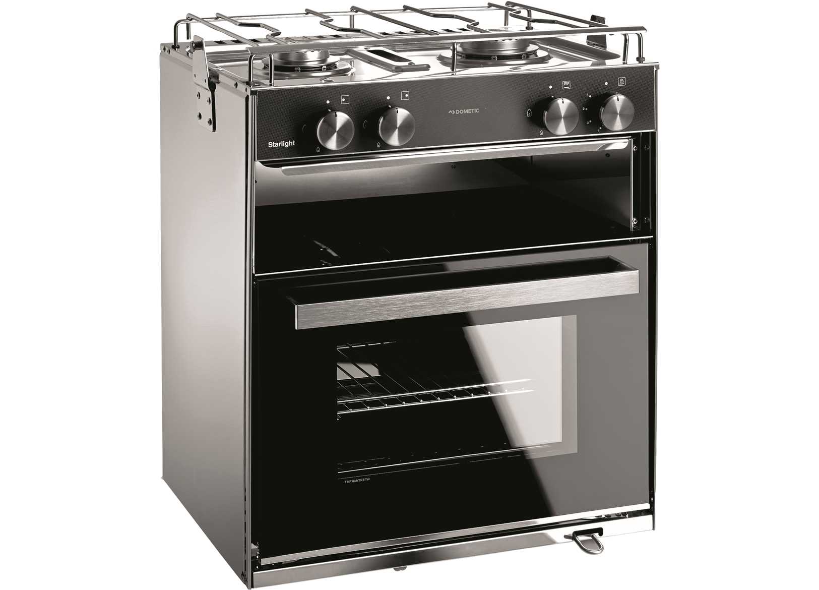 Image Cucina a Gas 2 Fuochi Forno e Grill Dometic Sunlight Inox 18/8