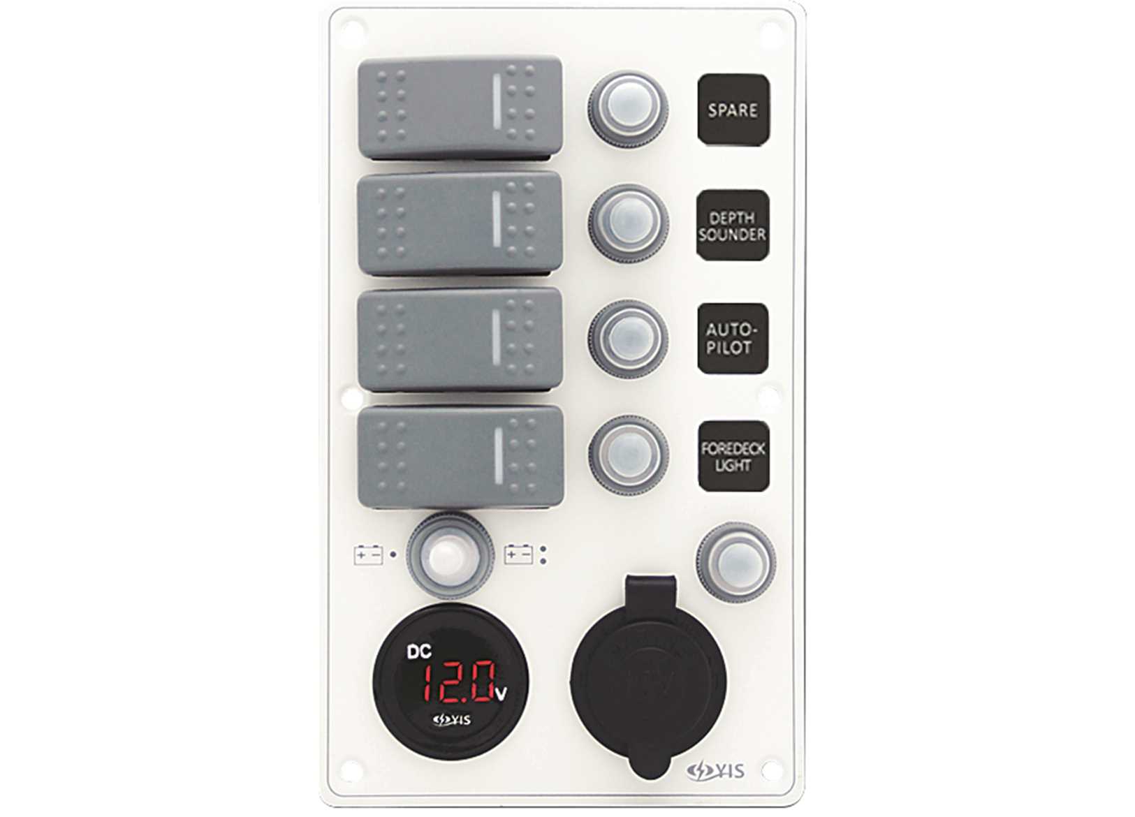 Image Pannello in Alluminio Bianco Con Interruttori Basculanti 4+2 Posizioni