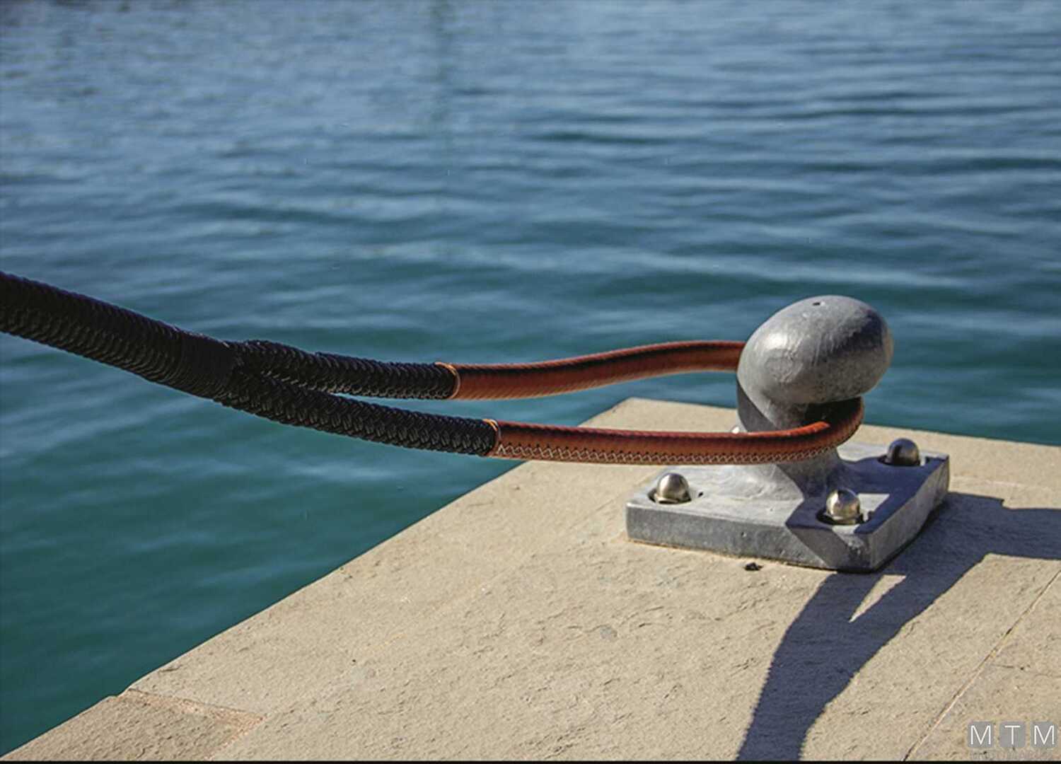 Treccia Ormeggio Blu con Gassa Cuoio Marrone 75cm Ø28mm 20m-img3101844_5.jpg