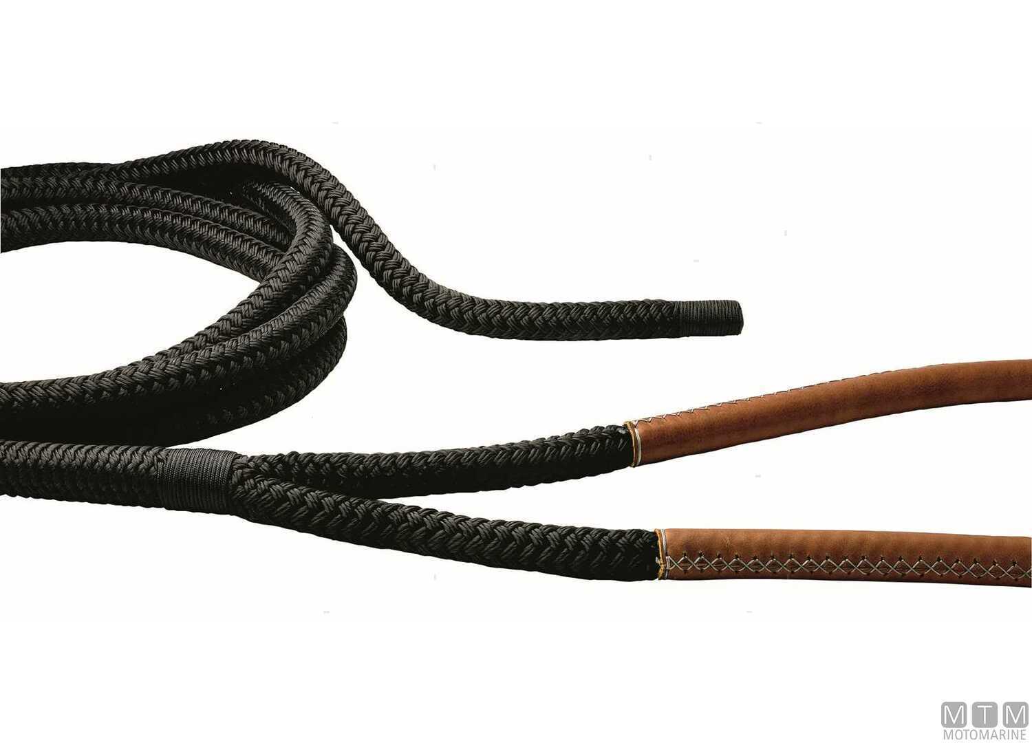 Treccia Ormeggio Nera con Gassa Cuoio Marrone 75cm Ø28mm 16m-img3101942_2.jpg