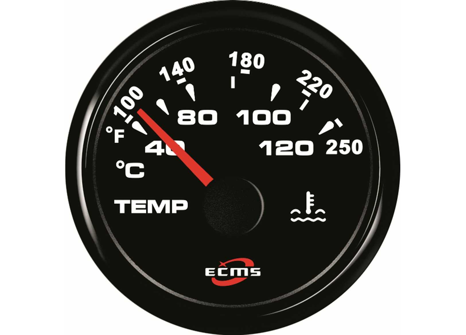 Image Water Temperature Gauge All Black