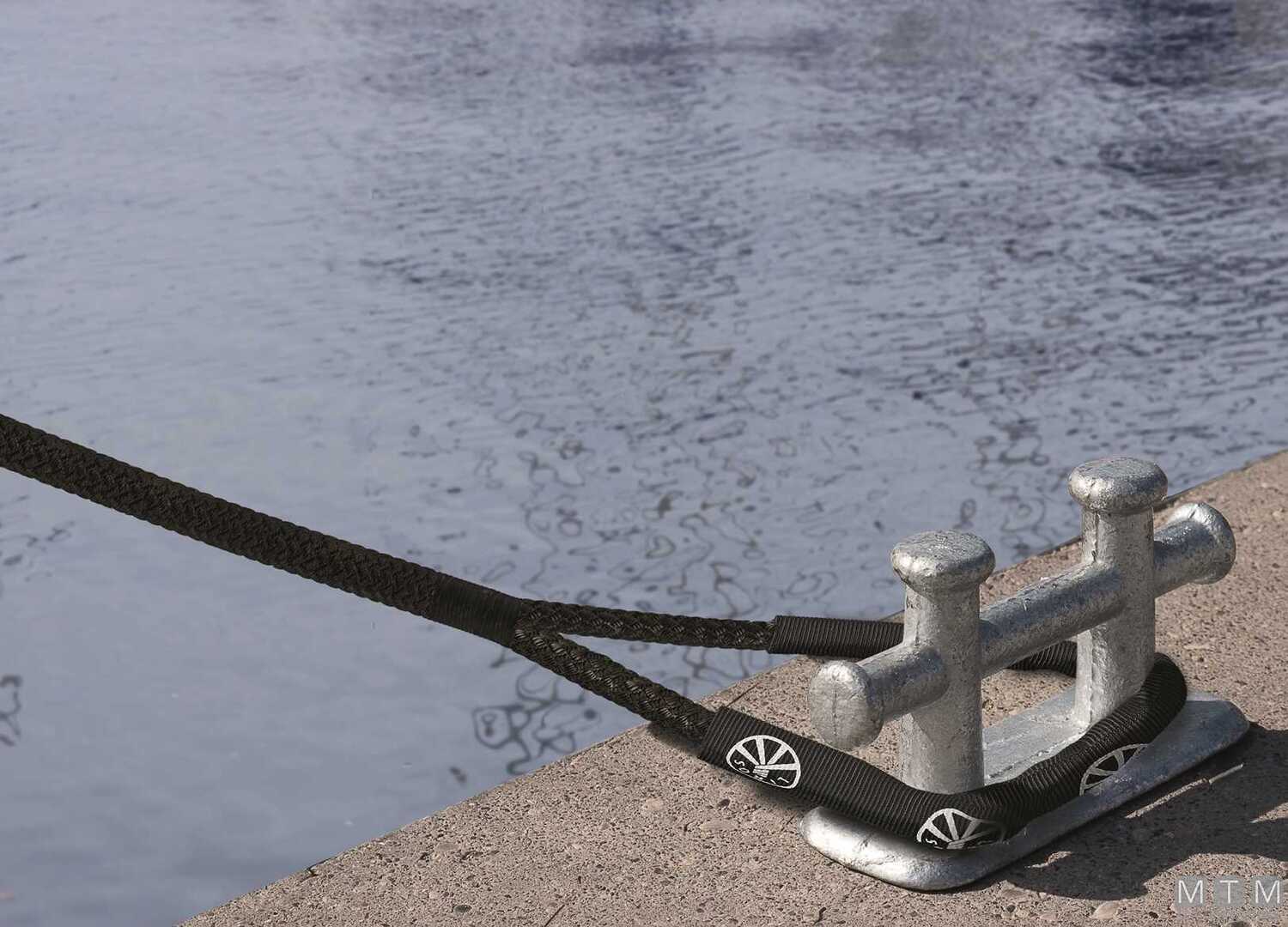 Black Polyester Liros Handy-elastic Braided Mooring Rope with Spliced Eye 40cm Ø18mm 15m-img3102619_2.jpg