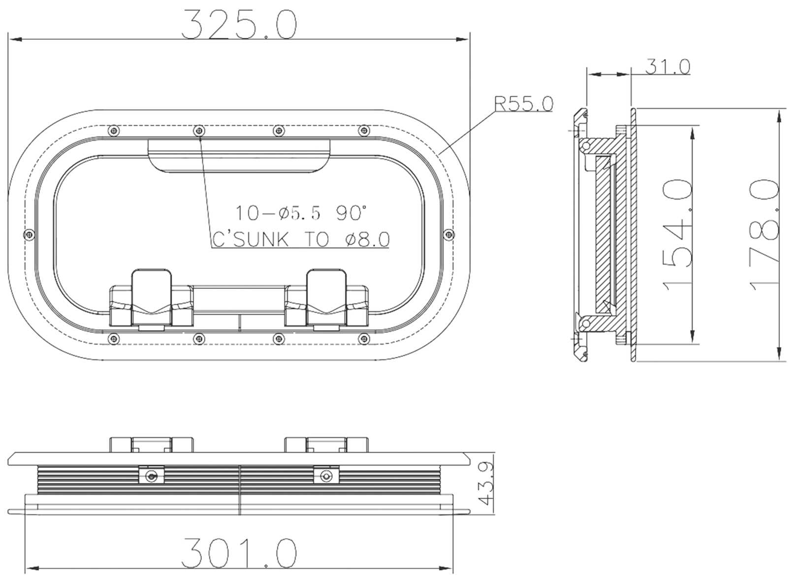 Rectangular Portlight G-type 325x178 Mm Aluminum-img1620000_.jpg
