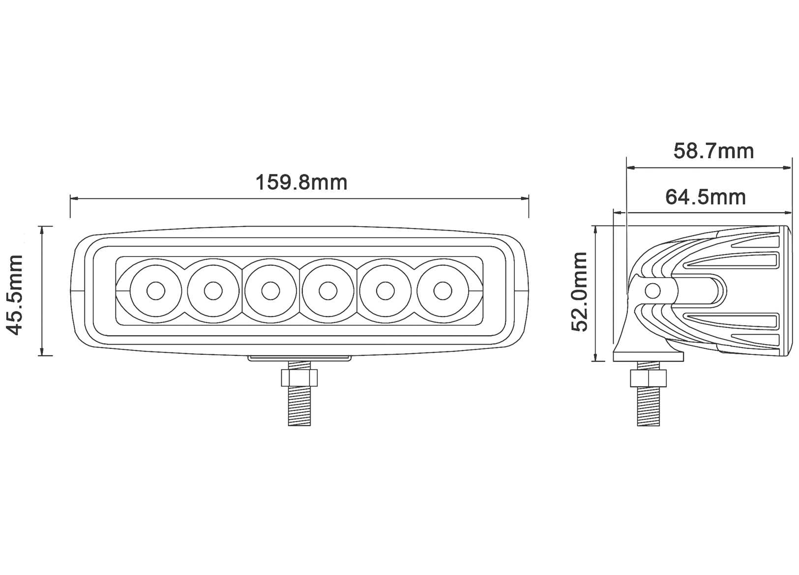 Deck Led Spotlight Black 160x46mm-img2121241_3.jpg