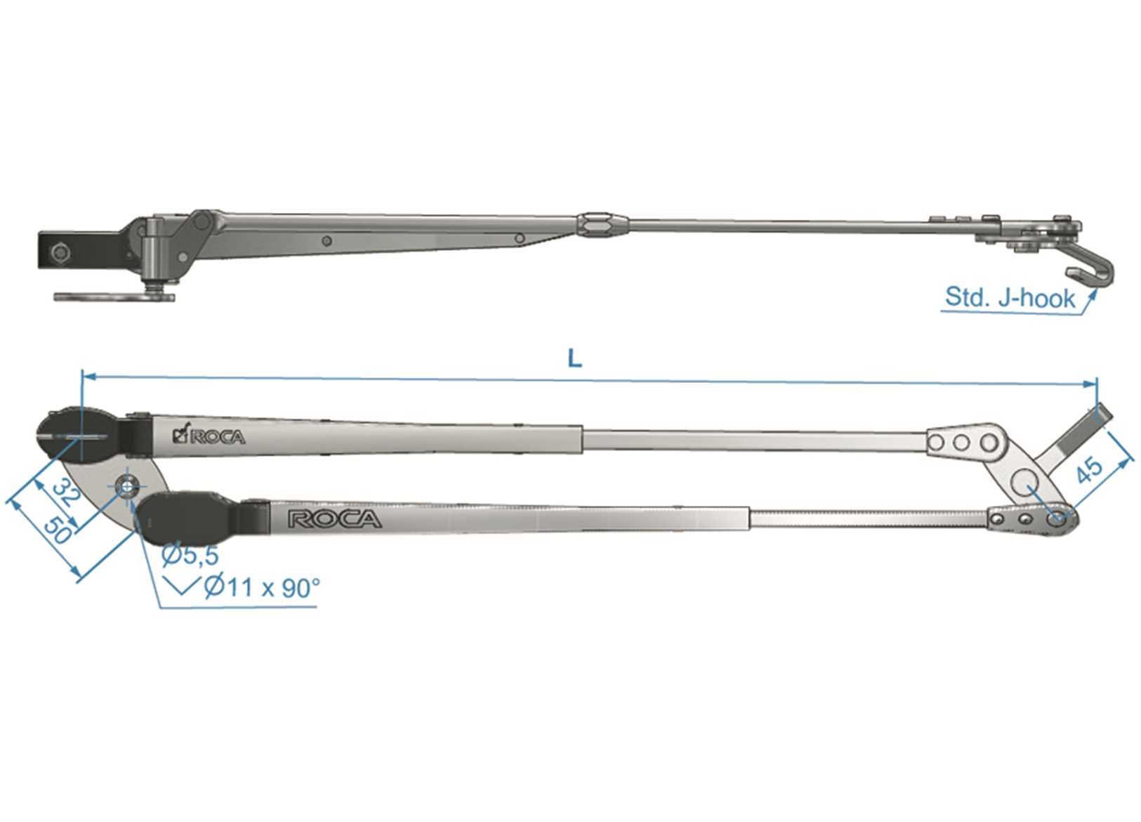 Telescopic Pantograph Arm Roca 324/460mm S/steel-img1956472_2.jpg