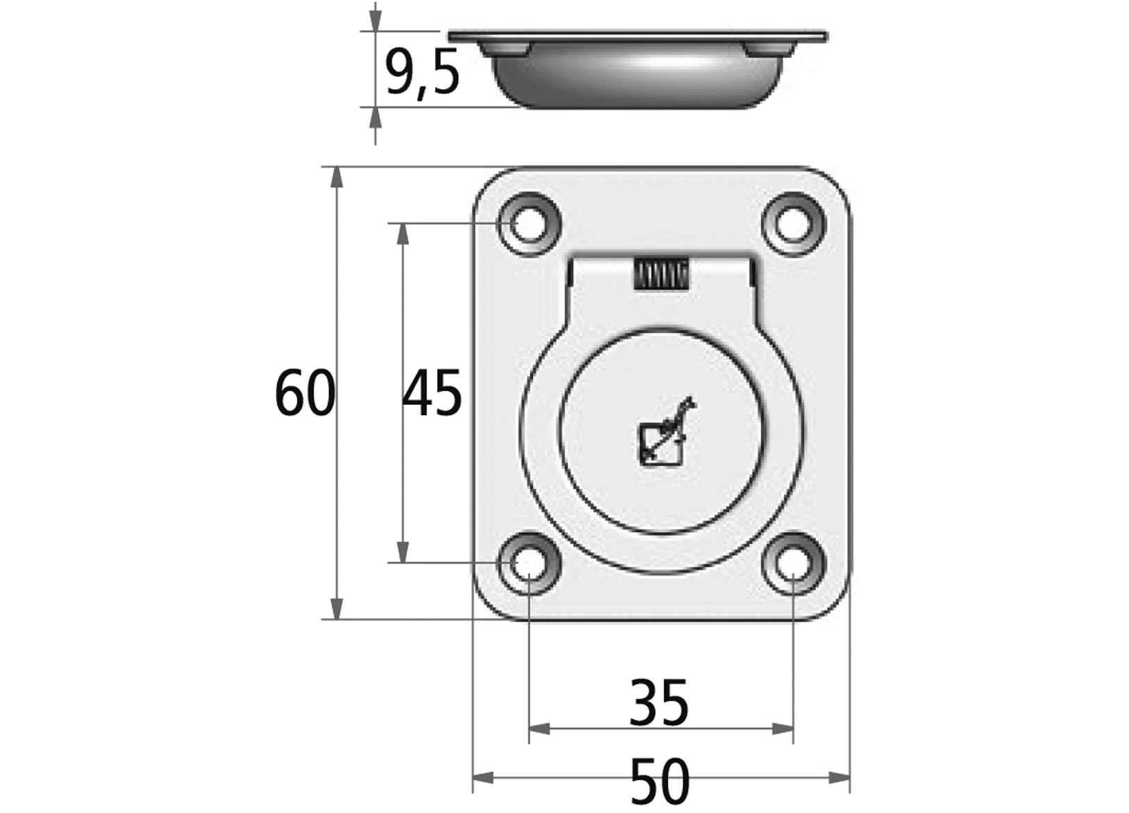 Roca Stainless Steel Flush Mount Spring Loaded Lifting Handle 50x60mm-img0340411_.jpg
