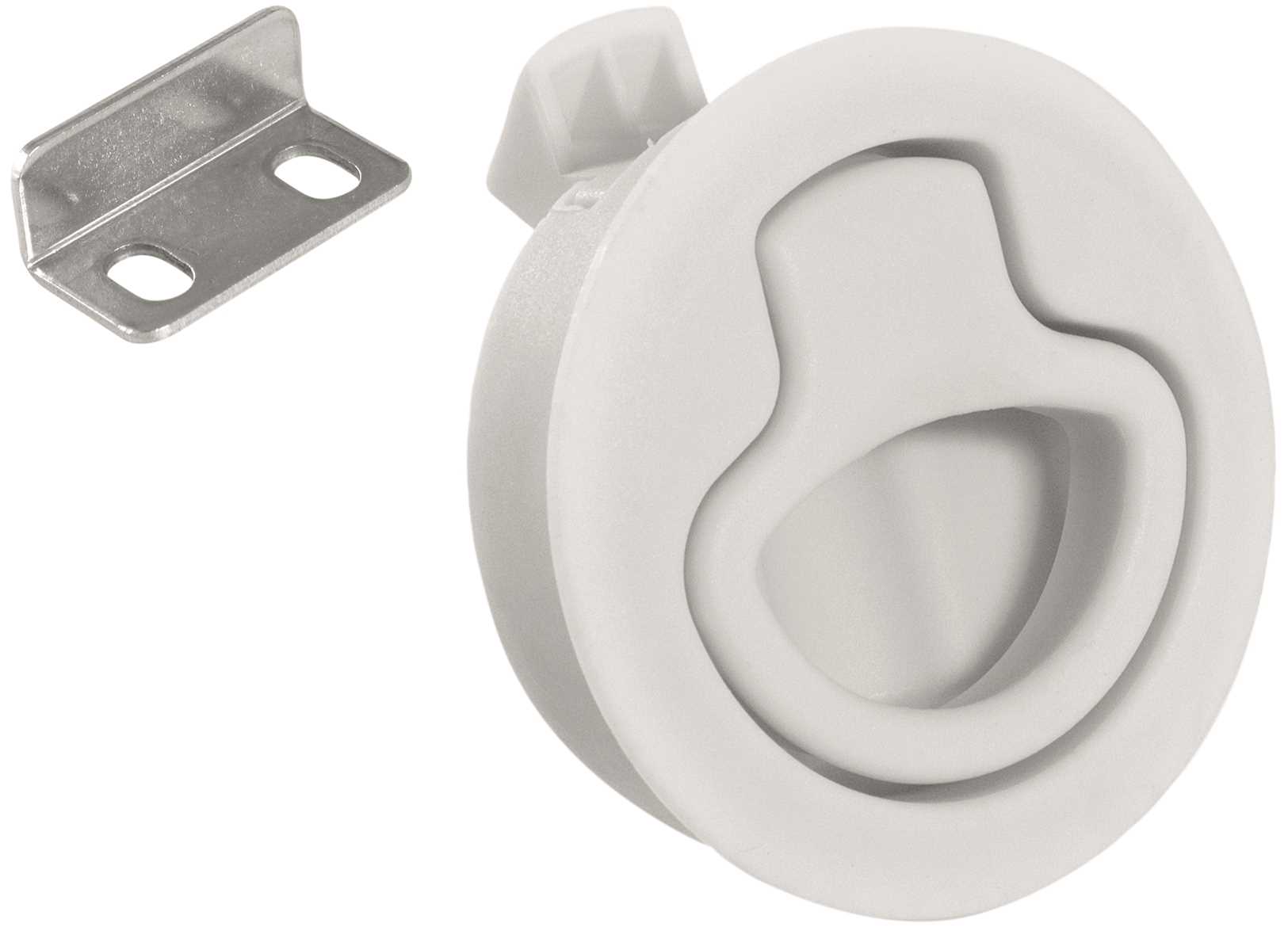 Image White Nylon Jf Push Latch for Drawers and Hatches &Oslash;60mm