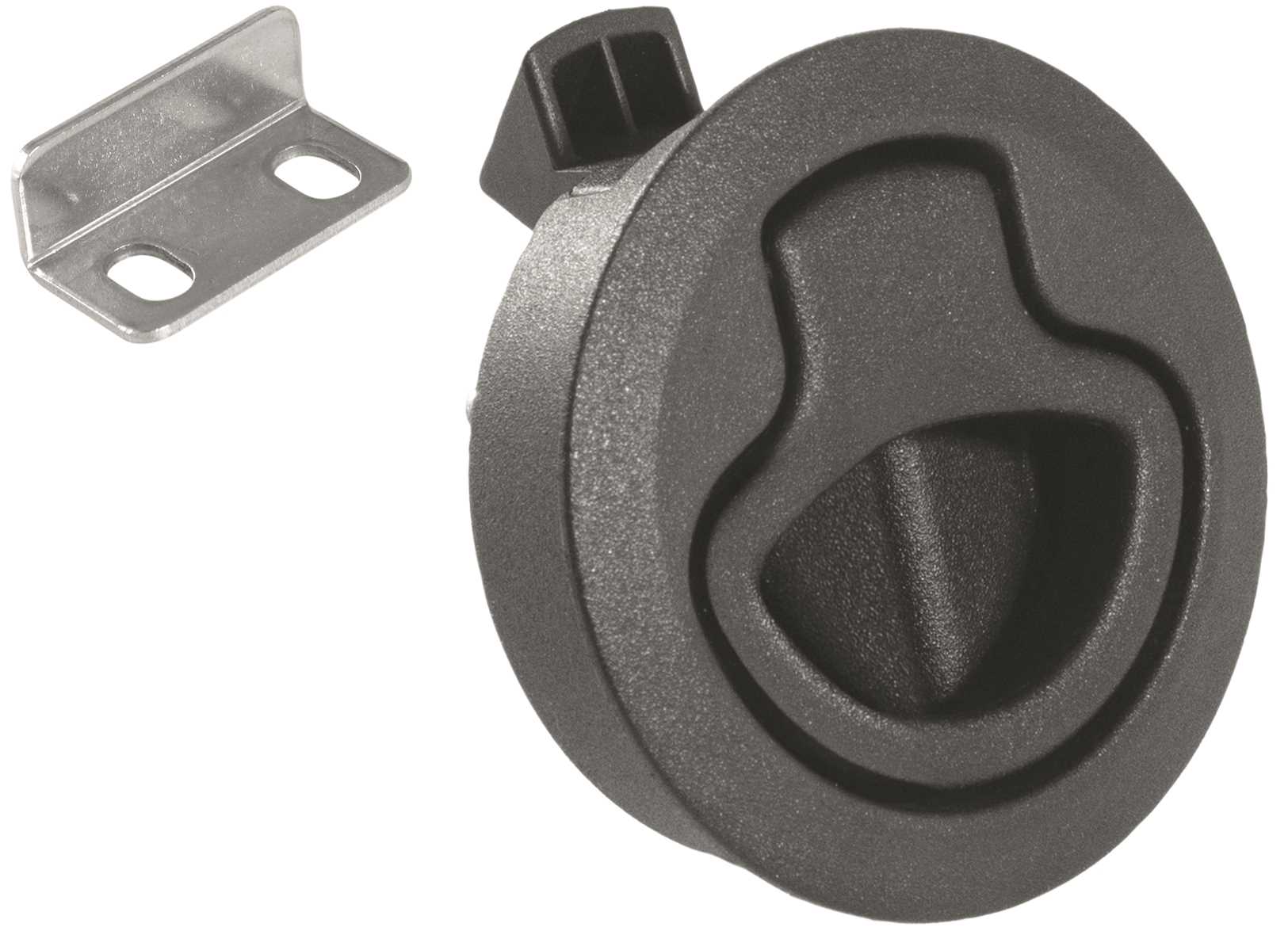 Image Black Nylon Jf Push Latch for Drawers and Hatches &Oslash;60mm