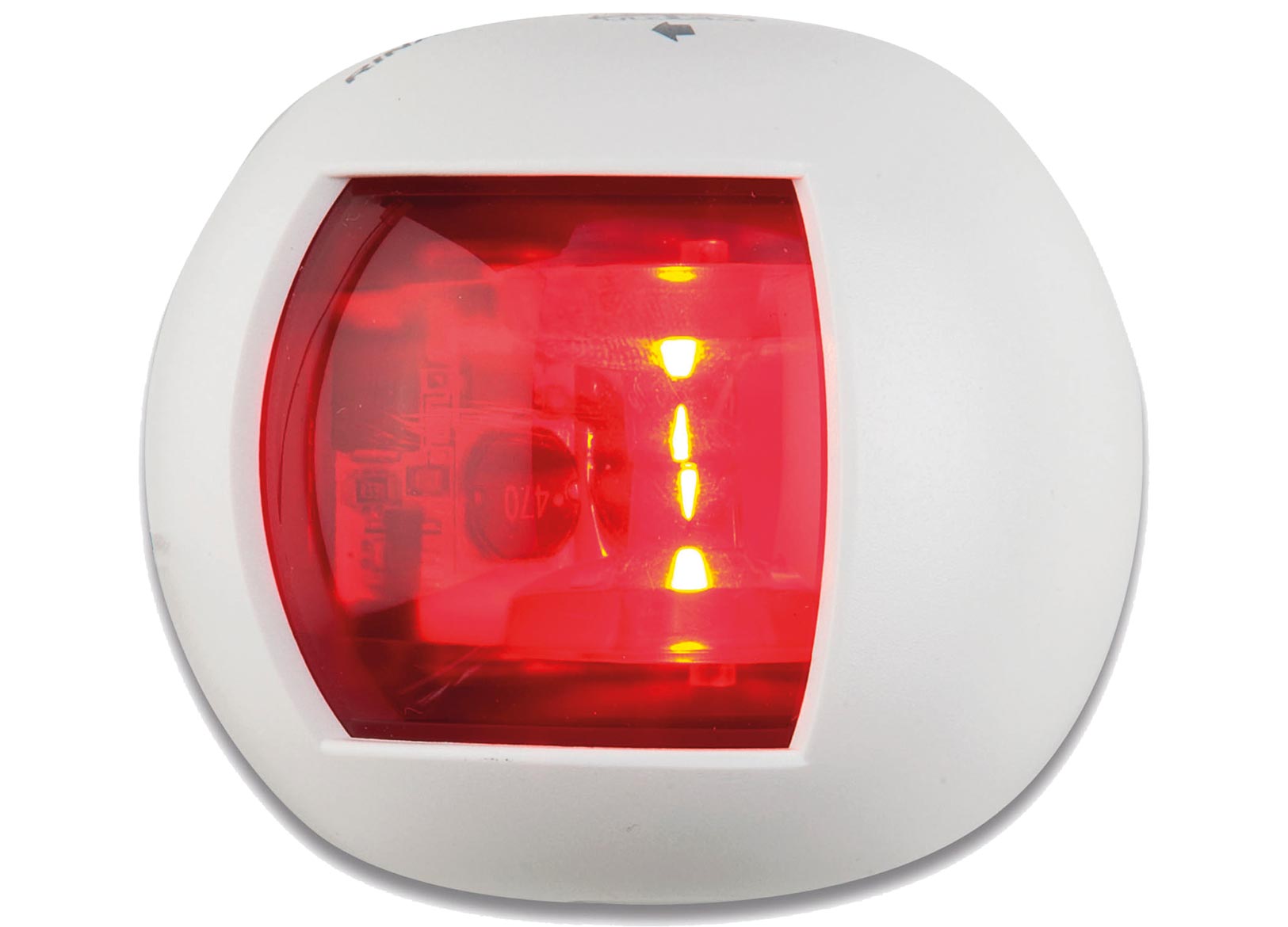 Image Fanale di Via Laterale Led Rosso Mezza Sfera Bianco 70x63mm