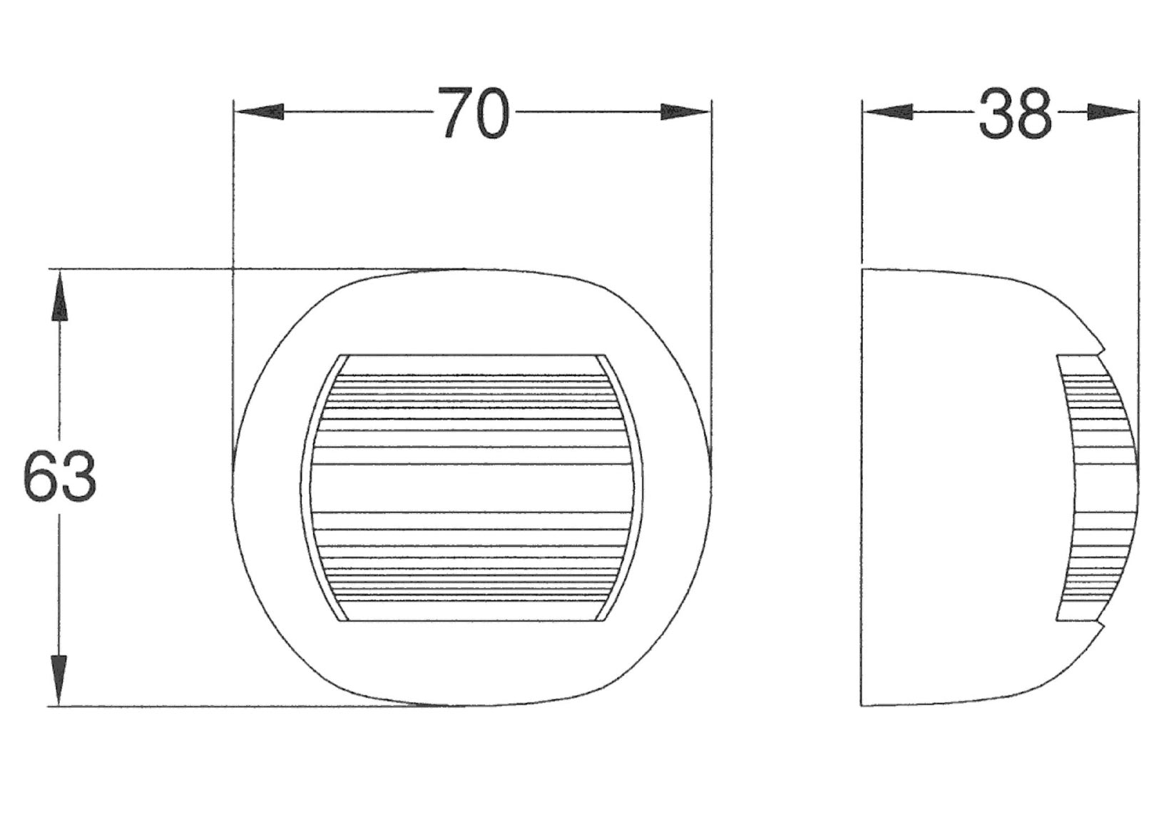 Fanale di Via Led 225 Prua Mezza Sfera Bianco 70x63mm-img2112413_2.jpg