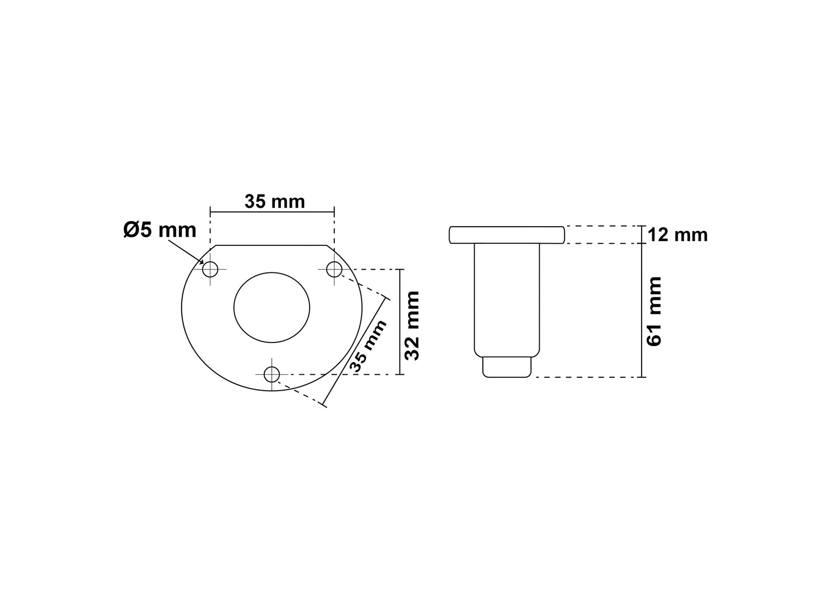 Fanale di Via Led 360 Bianco su Asta Base Inclinata Corpo Nero h100cm-img2113461_2.jpg