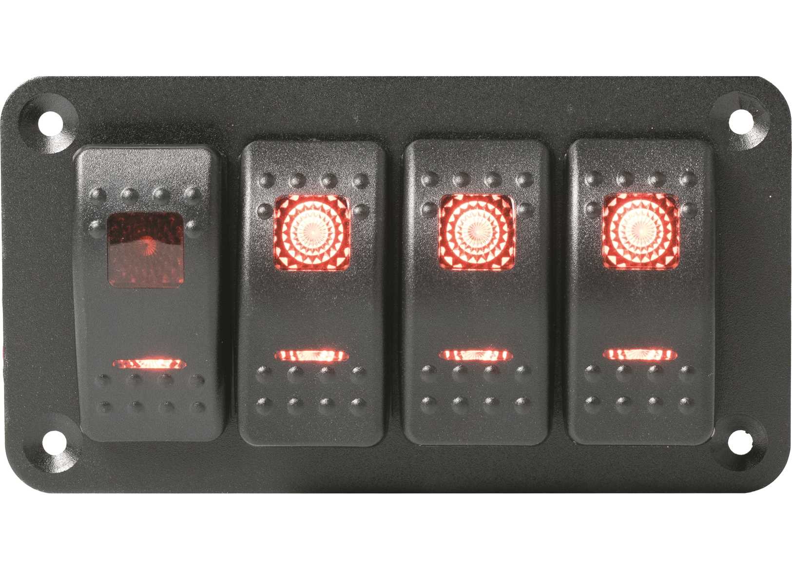 Image Pannello in Alluminio Con Interruttori Basculanti 4 Posizioni 124x70mm