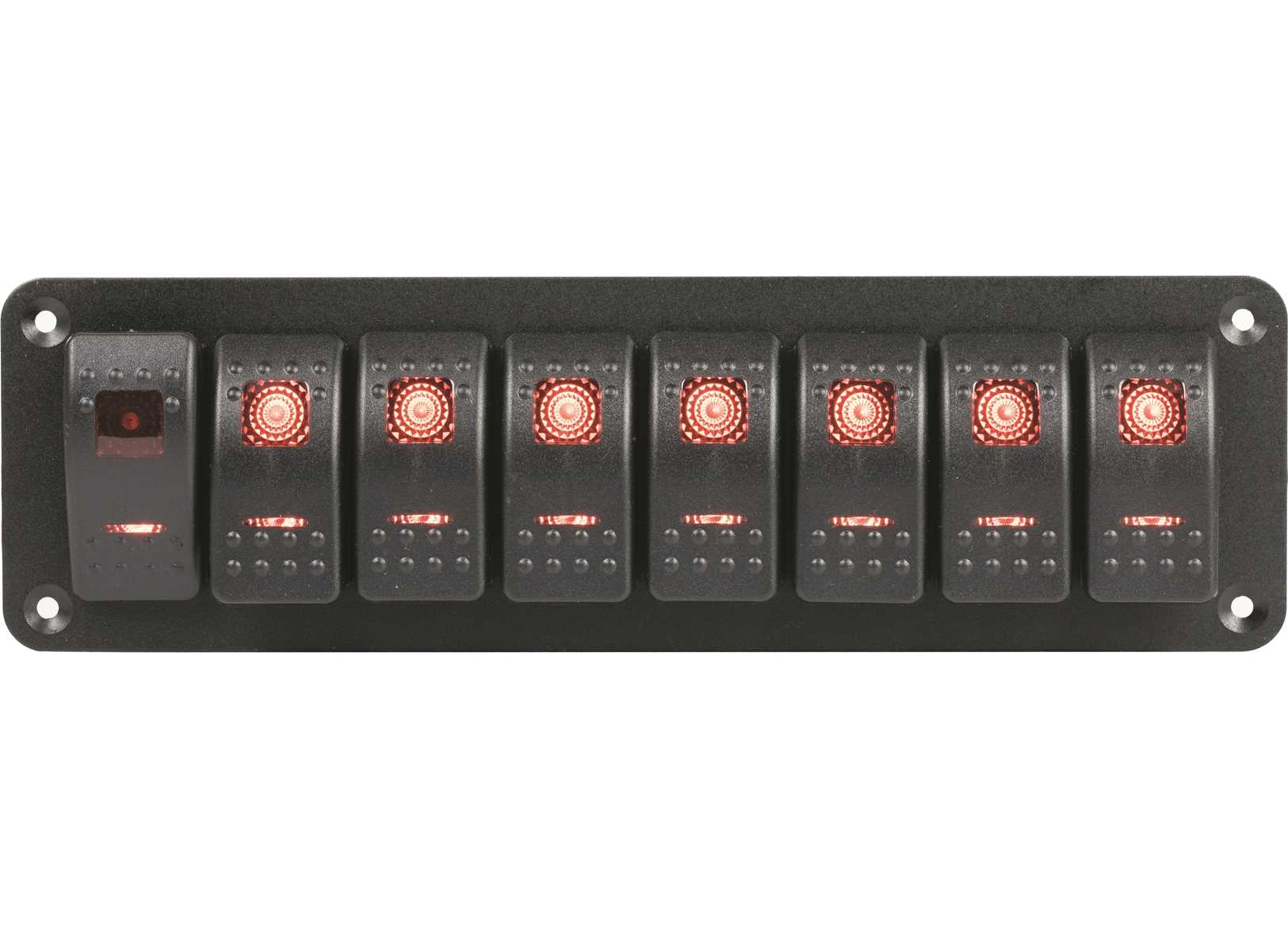 Image Pannello in Alluminio Con Interruttori Basculanti 8 Posizioni 234x70mm