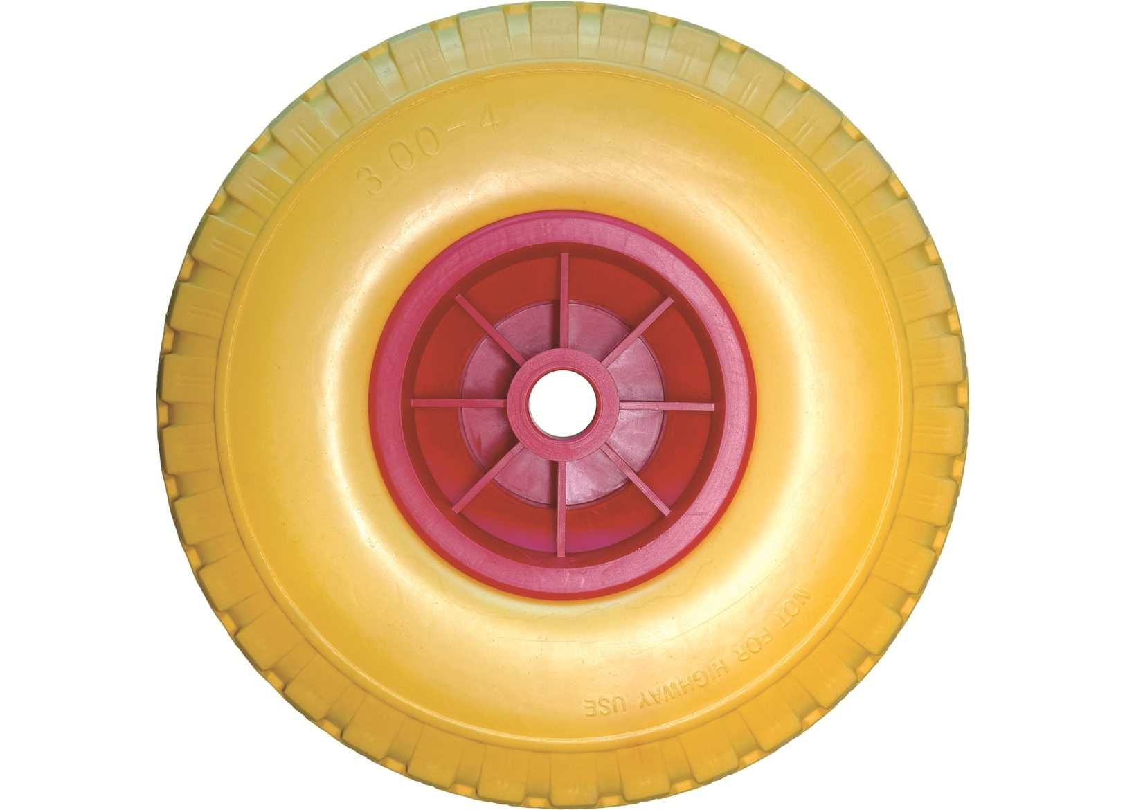Image Ruota Piena Antiforatura per Carrelli &Oslash;260mm Foro &Oslash;20mm Gialla