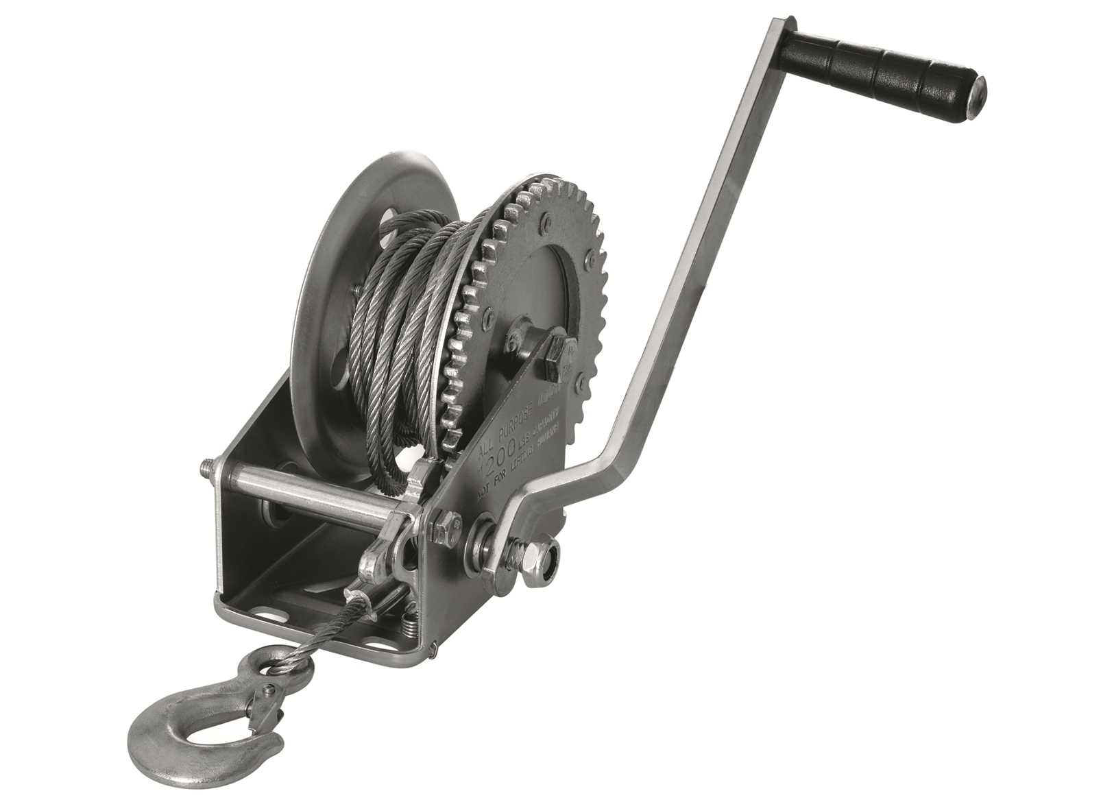 Image Verricello di Alaggio Manuale con Cavo e Gancio Tiro 825KG