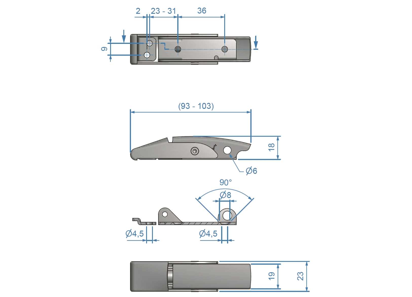 Roca Black Stainless Steel 316 Safelock Lever Latch 93x23mm-img0343035_.jpg