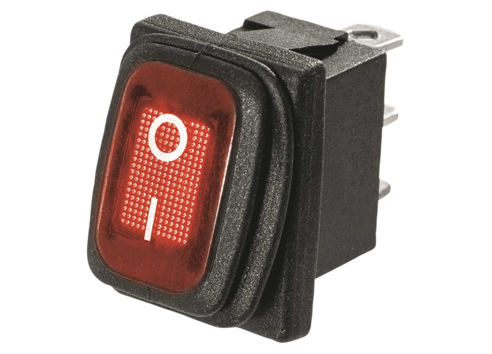 Image Interruttore Basculante On-off Quadra Rosso 6A 3 Terminali