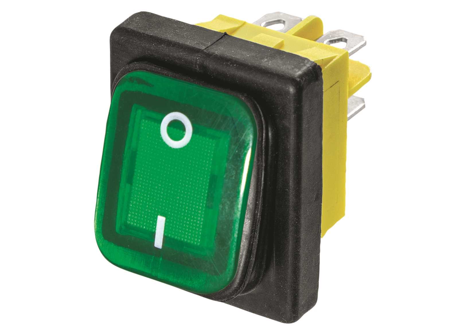 Image Interruttore Basculante On-off Verde 20A 4 Terminali