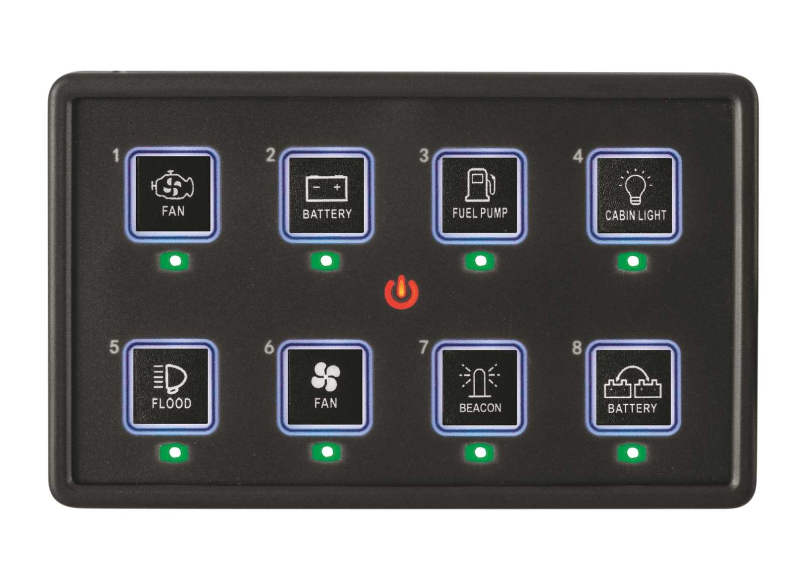 Image Pannello Con Interruttori Touch E Bluetooth 8 Posizioni 90x180mm