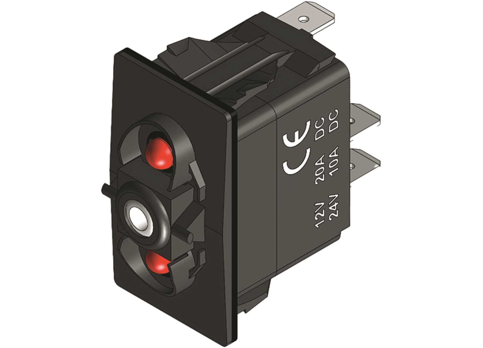 Image Interruttore On-off-on 2RED Led 7 Terminali