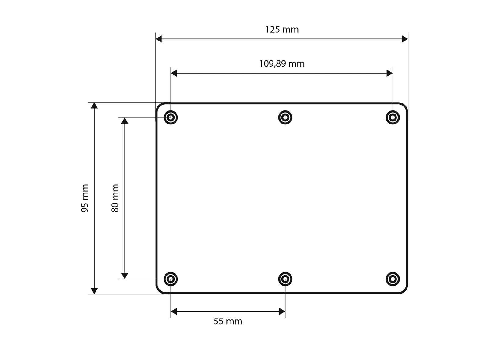 Black Aluminum Stainless Steel Push Button Panel 4 Positions 125x95mm-img2102550.jpg