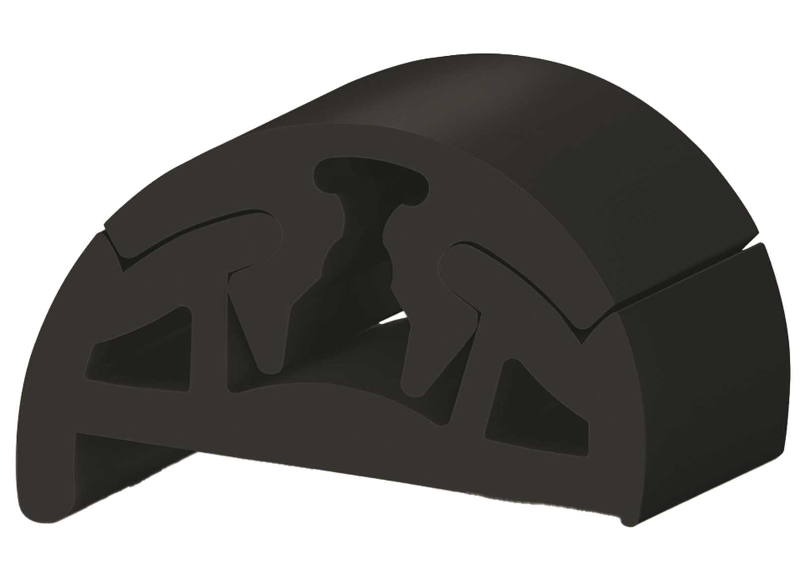 Image Bottazzo Profilo Parabordo Bino Nero con Piedino h40mm l24m