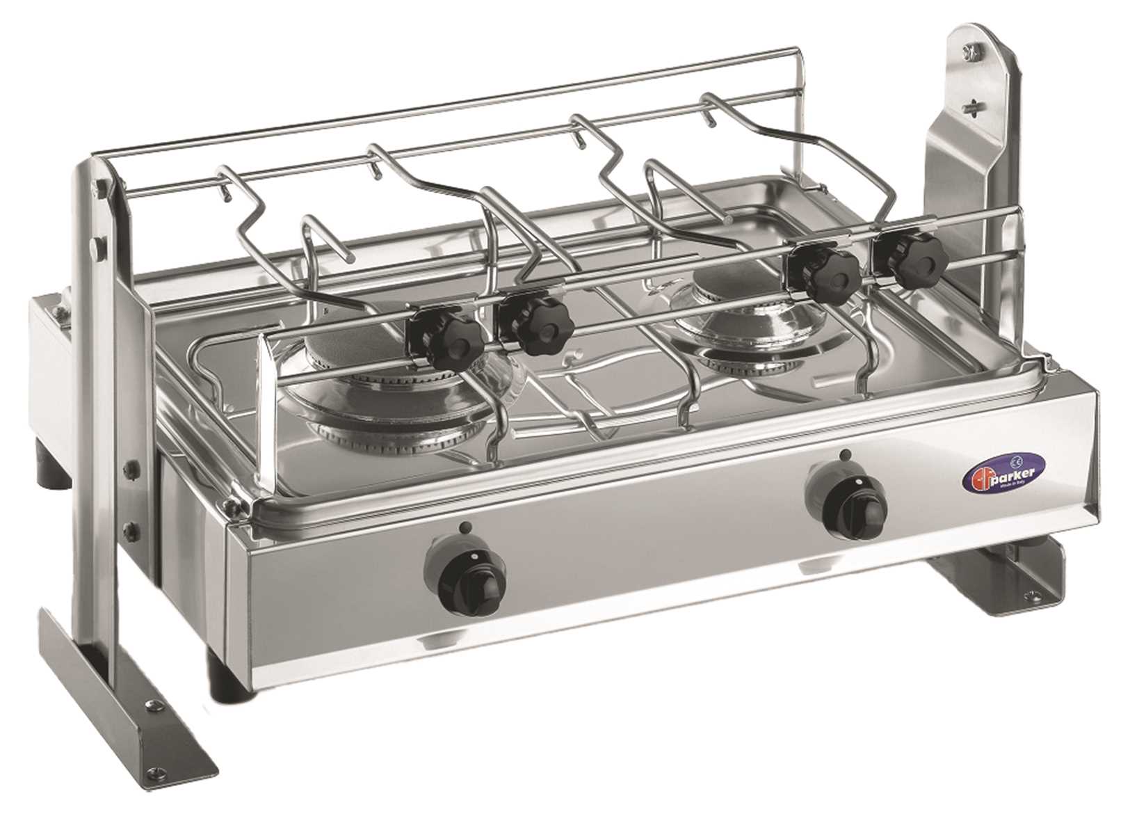 Image Gas Cooktop 2 Burners Gimbal Parker Stainless Steel 18/8